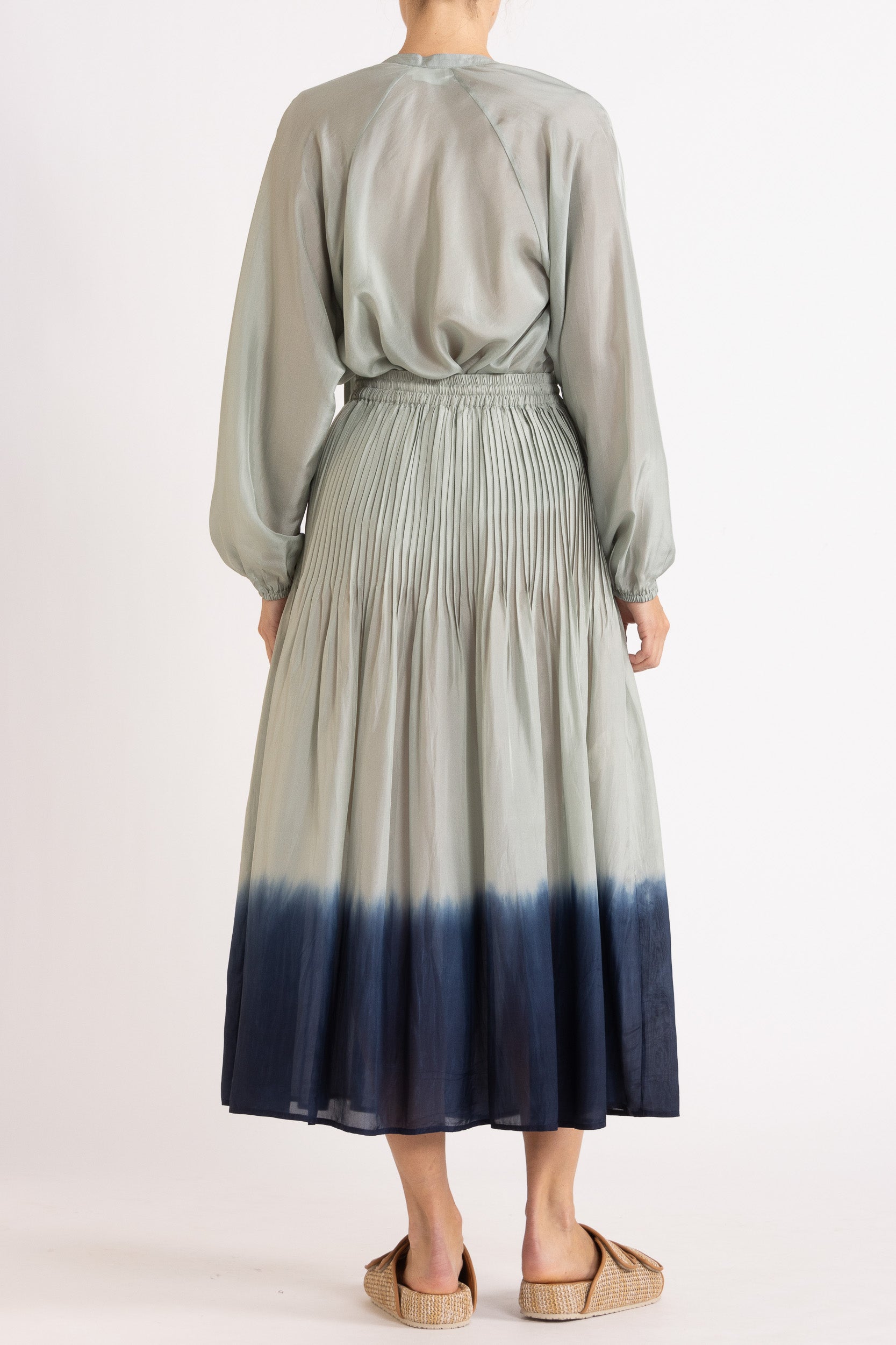 Amal Silk Habotai Long Sleeve Top