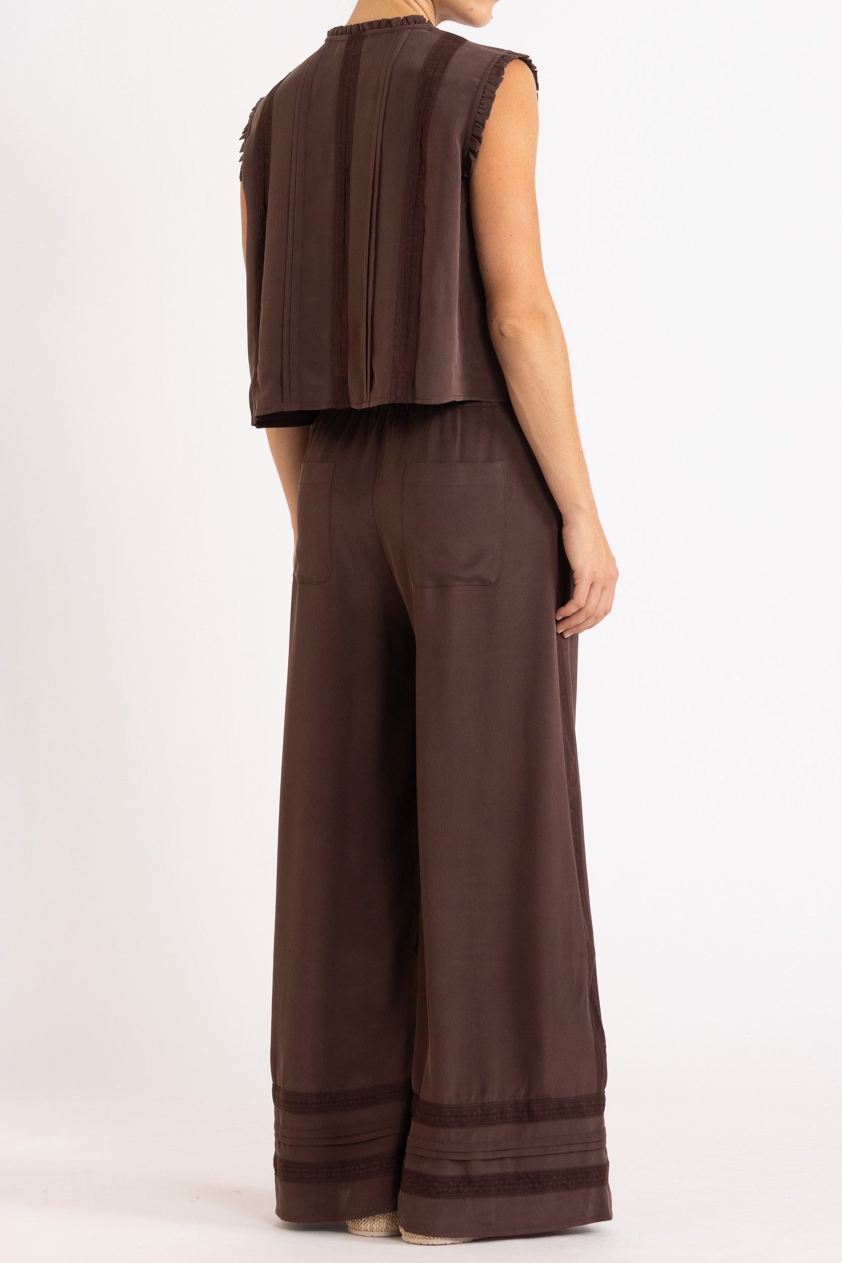Albrey Silk Crepe Sleeveless Top