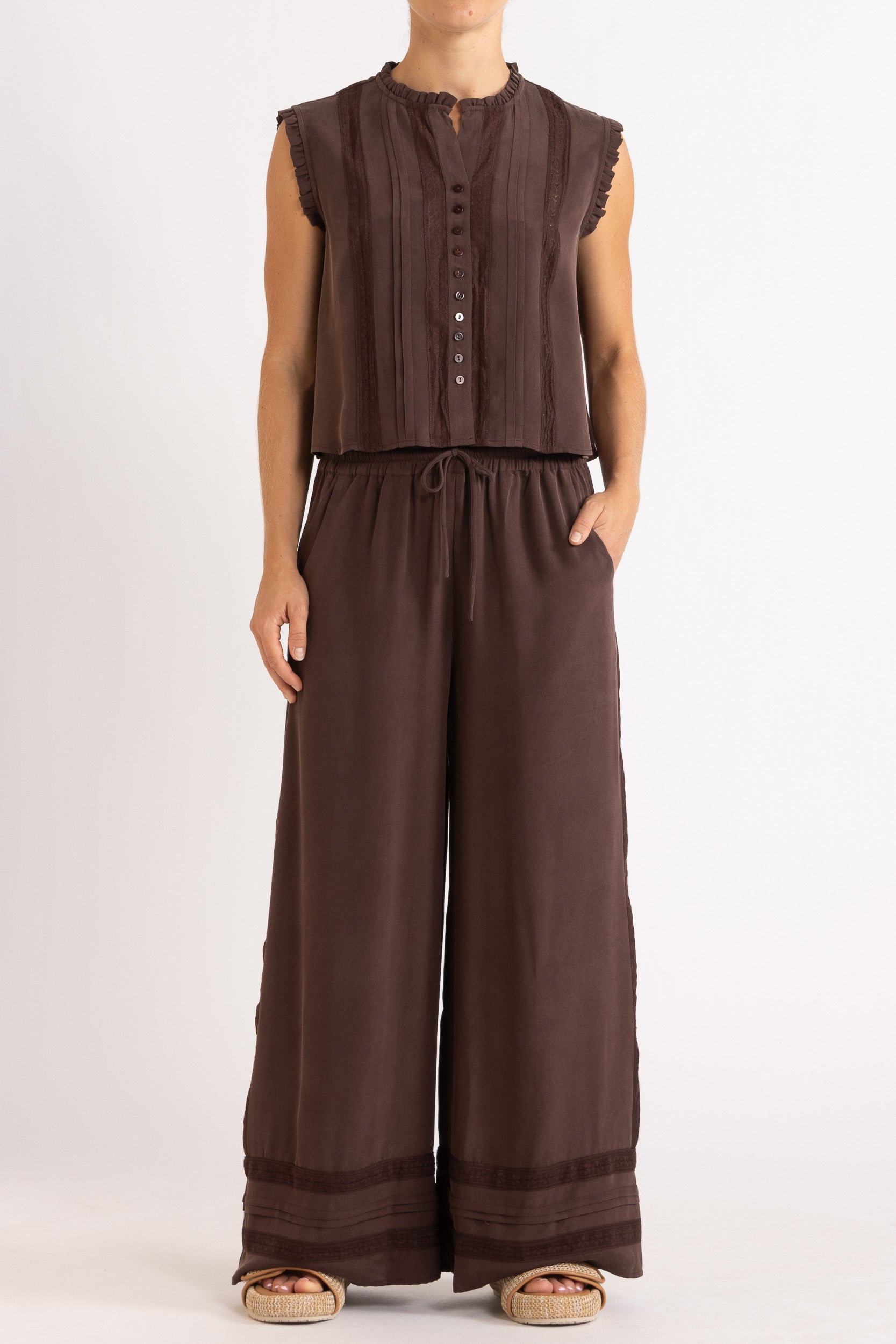 Albrey Silk Crepe Pant