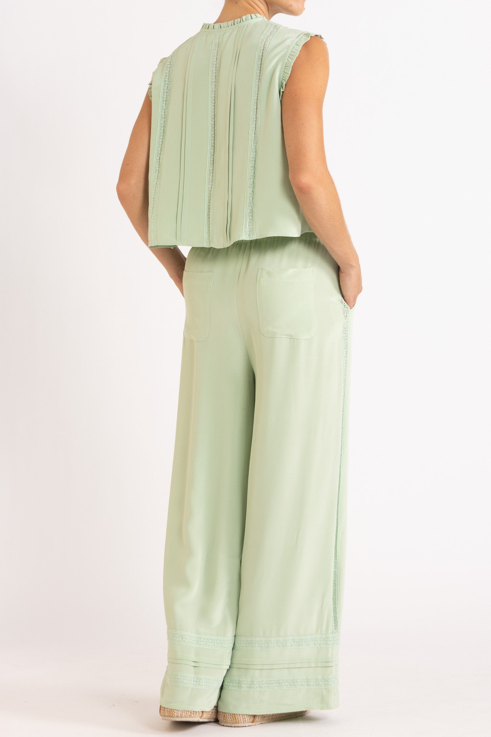 Albrey Silk Crepe Sleeveless Top