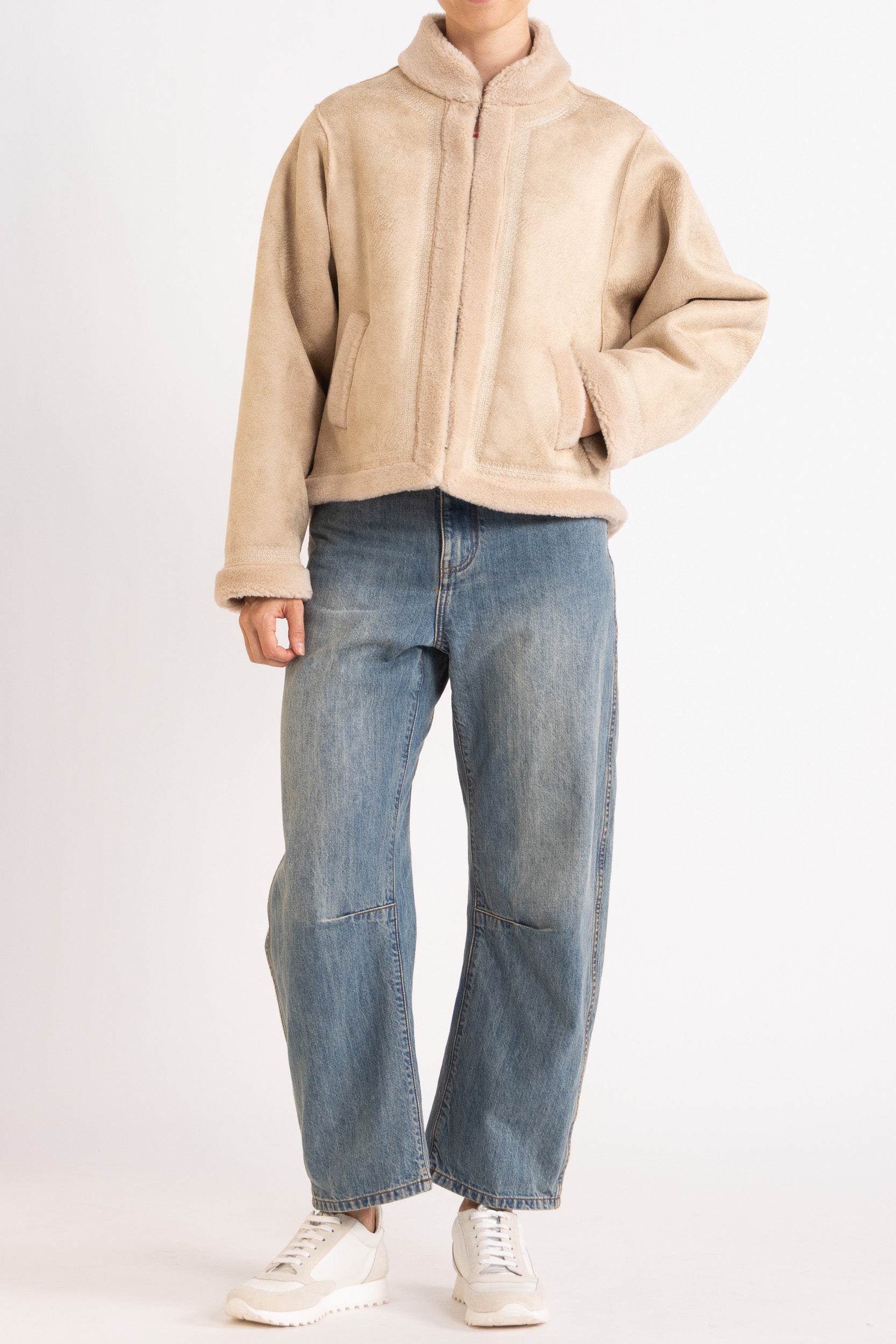 Shiloh Embroidered Faux Shearling Jacket