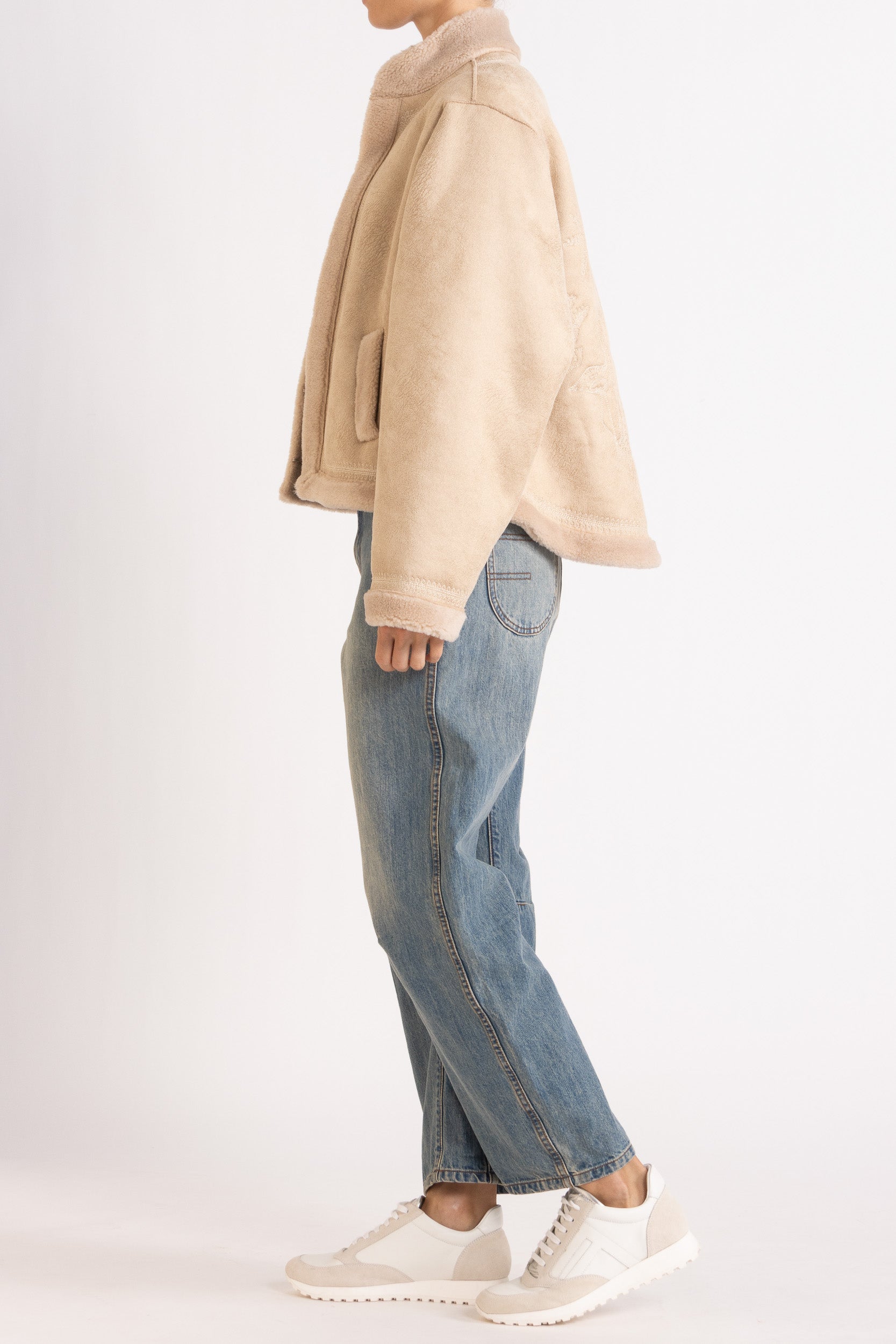 Shiloh Embroidered Faux Shearling Jacket