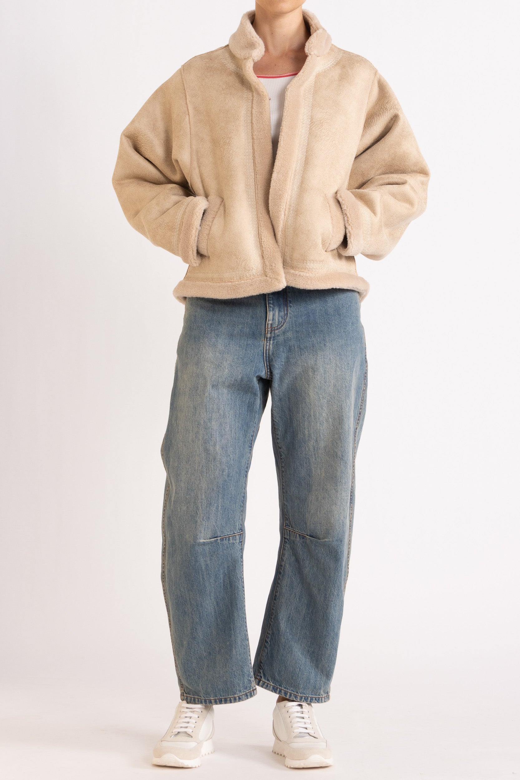 Shiloh Embroidered Faux Shearling Jacket