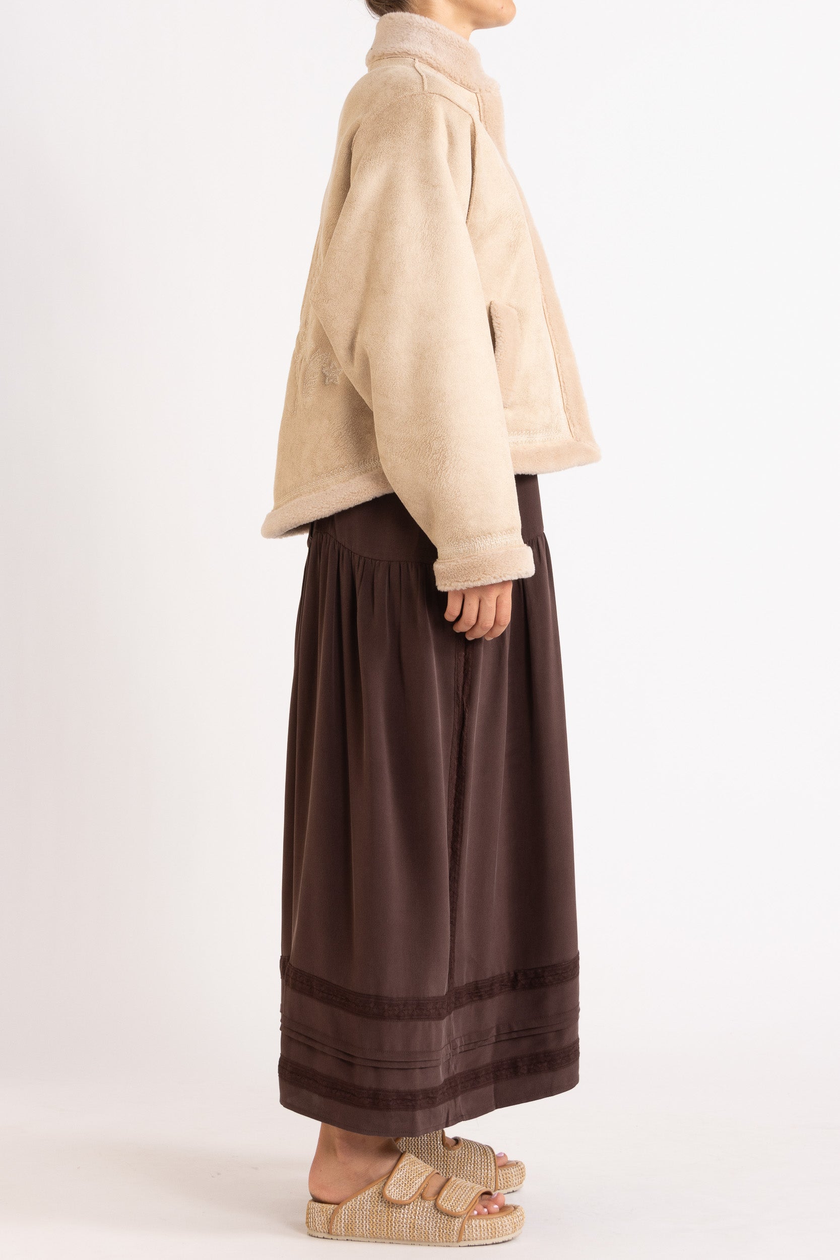 Shiloh Embroidered Faux Shearling Jacket