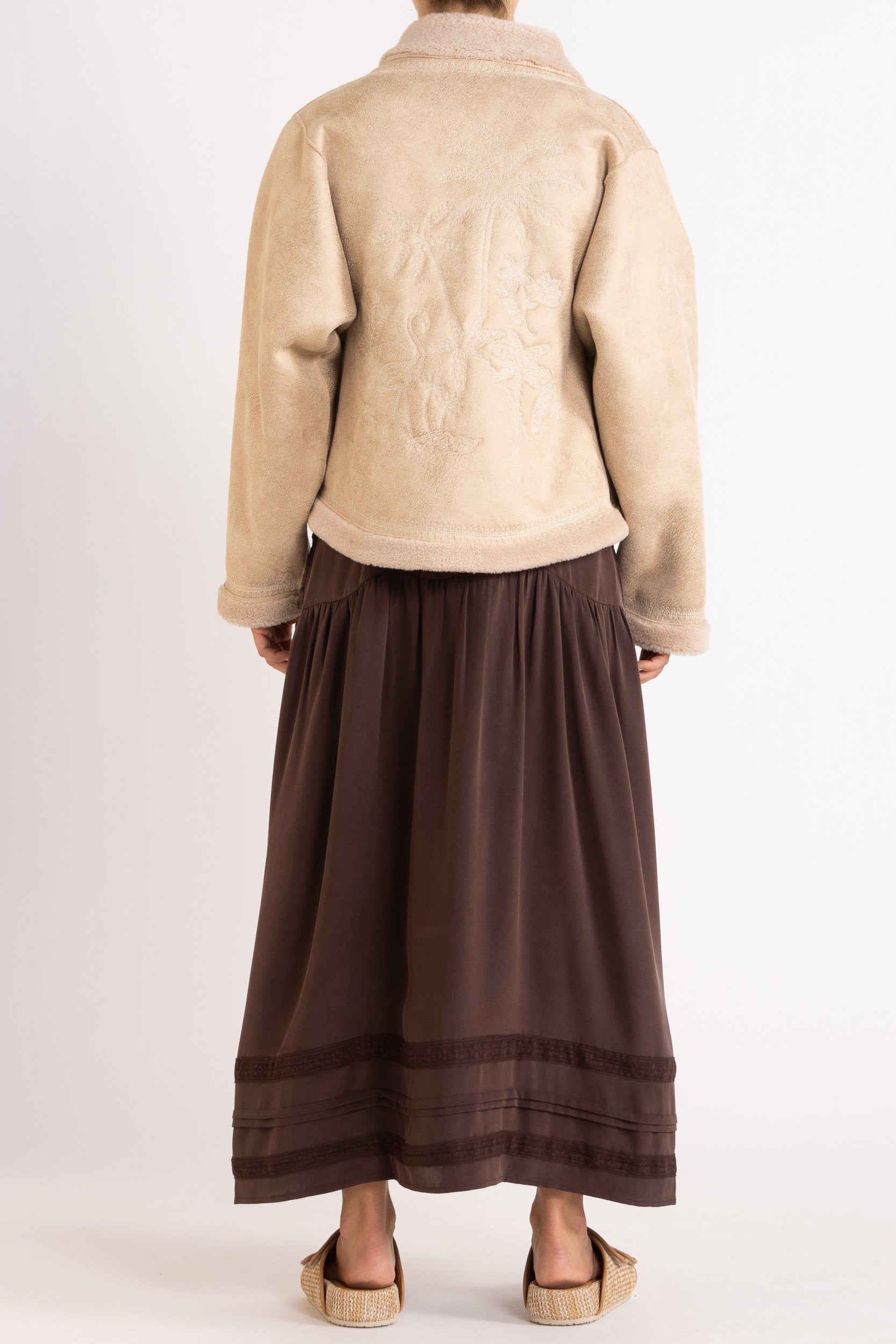 Shiloh Embroidered Faux Shearling Jacket