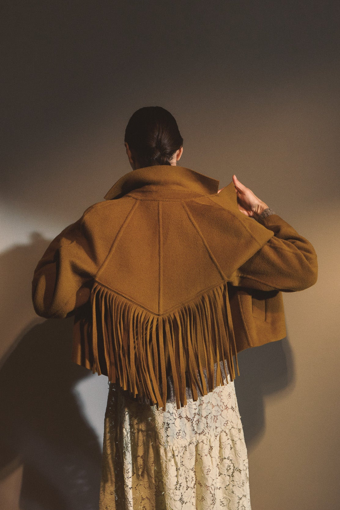 Georgia Wool Fringe Crop Jacket