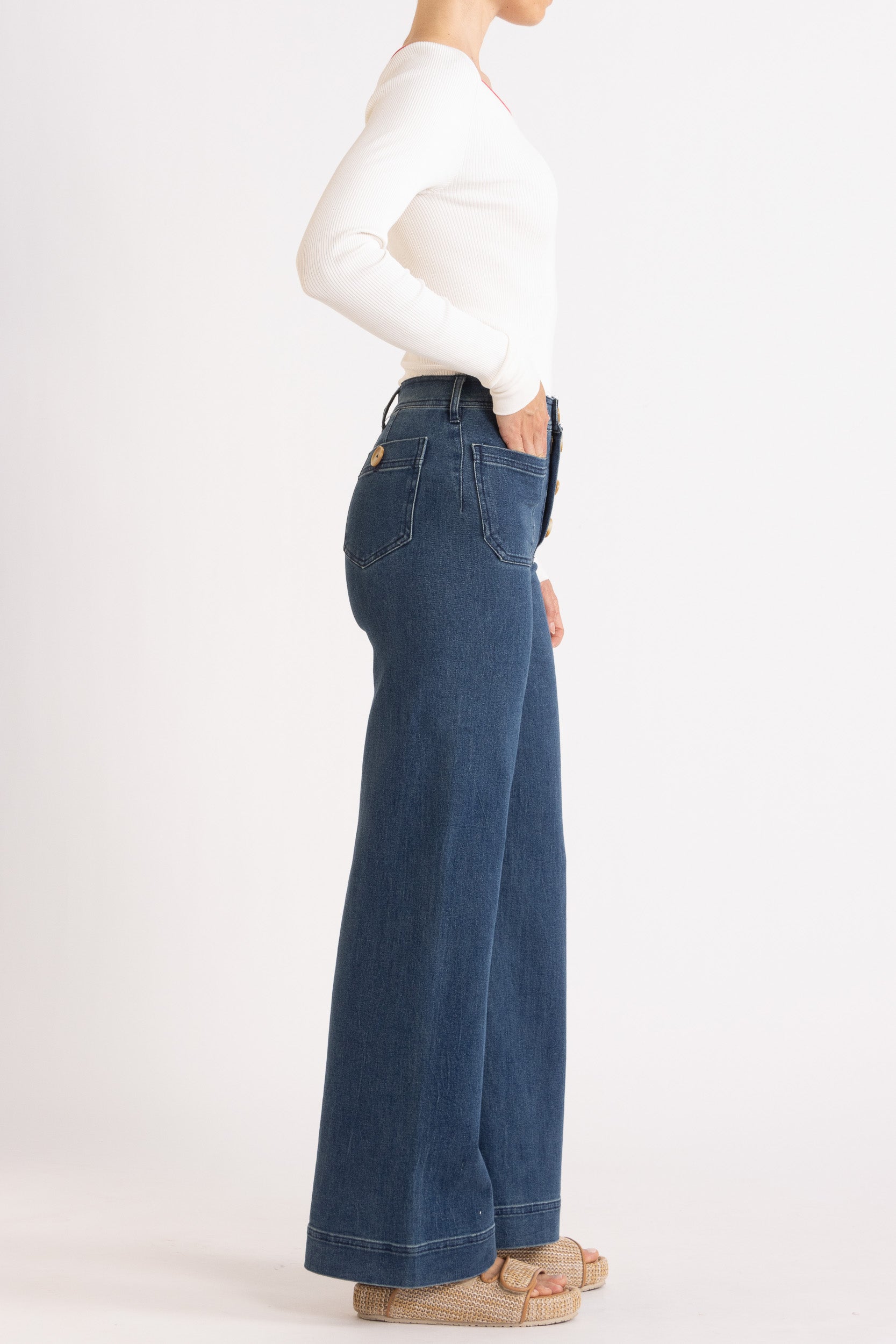 Carli Ribbed Silk-Cotton Long Sleeve Top