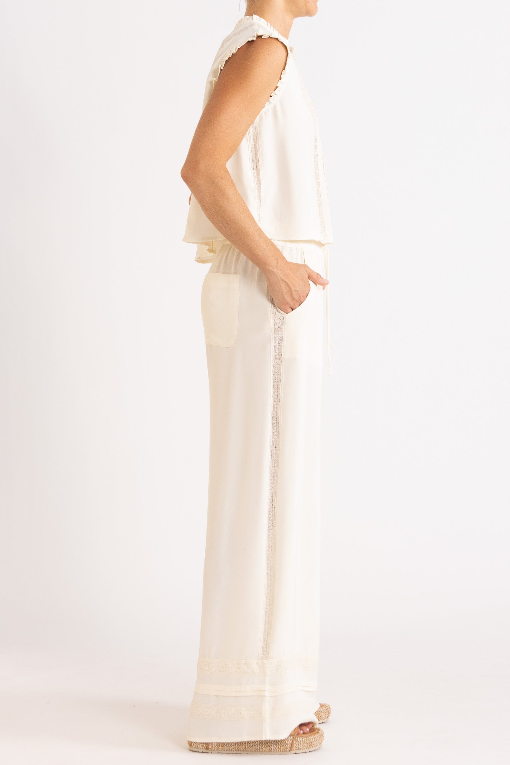 Albrey Silk Crepe Pant