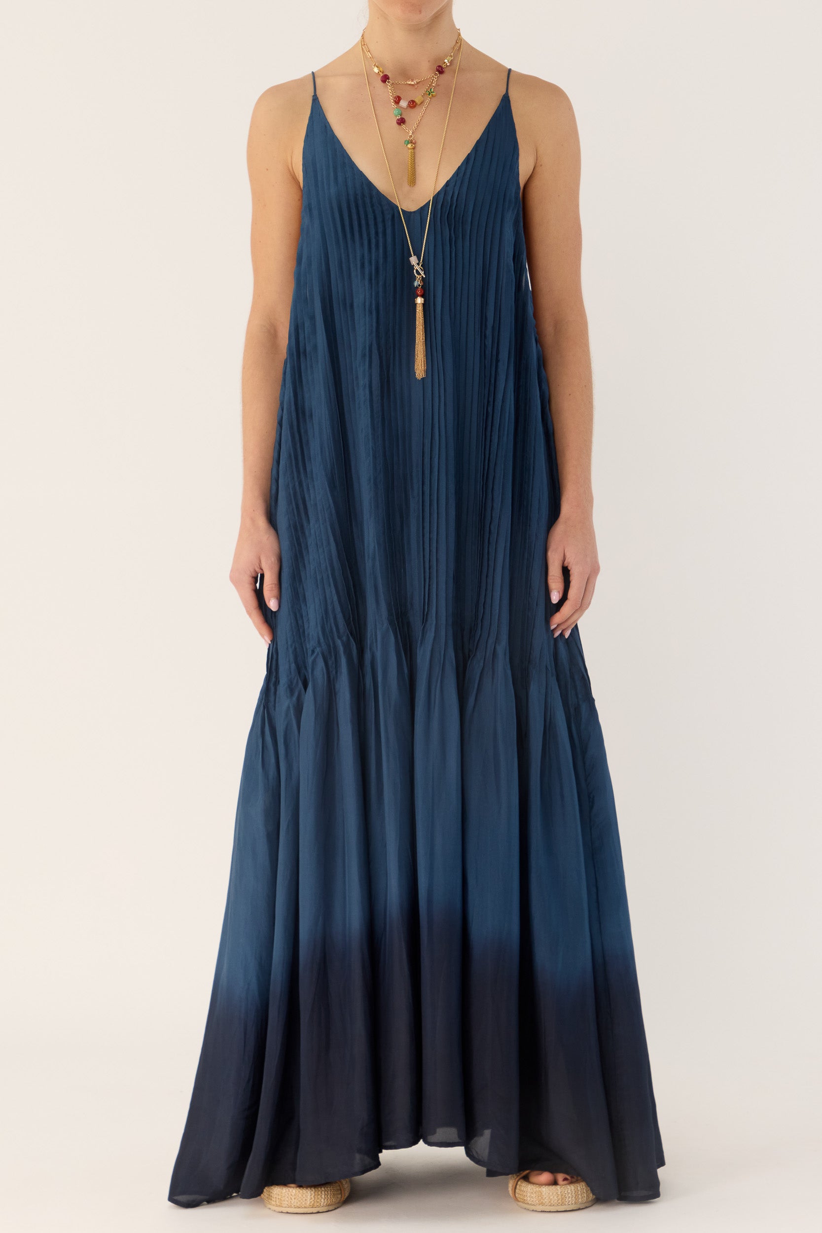 Ottavia Silk Dip-Dye Cami Dress