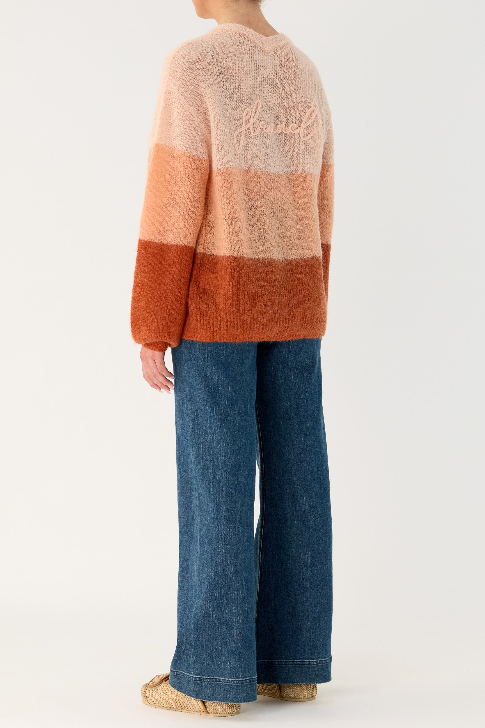Inez Mohair-Wool Logo Knit Cardigan