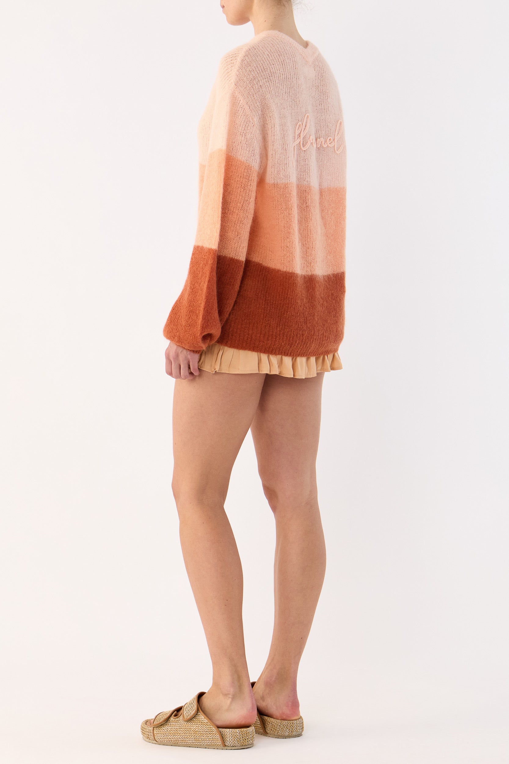 Inez Mohair-Wool Logo Knit Cardigan