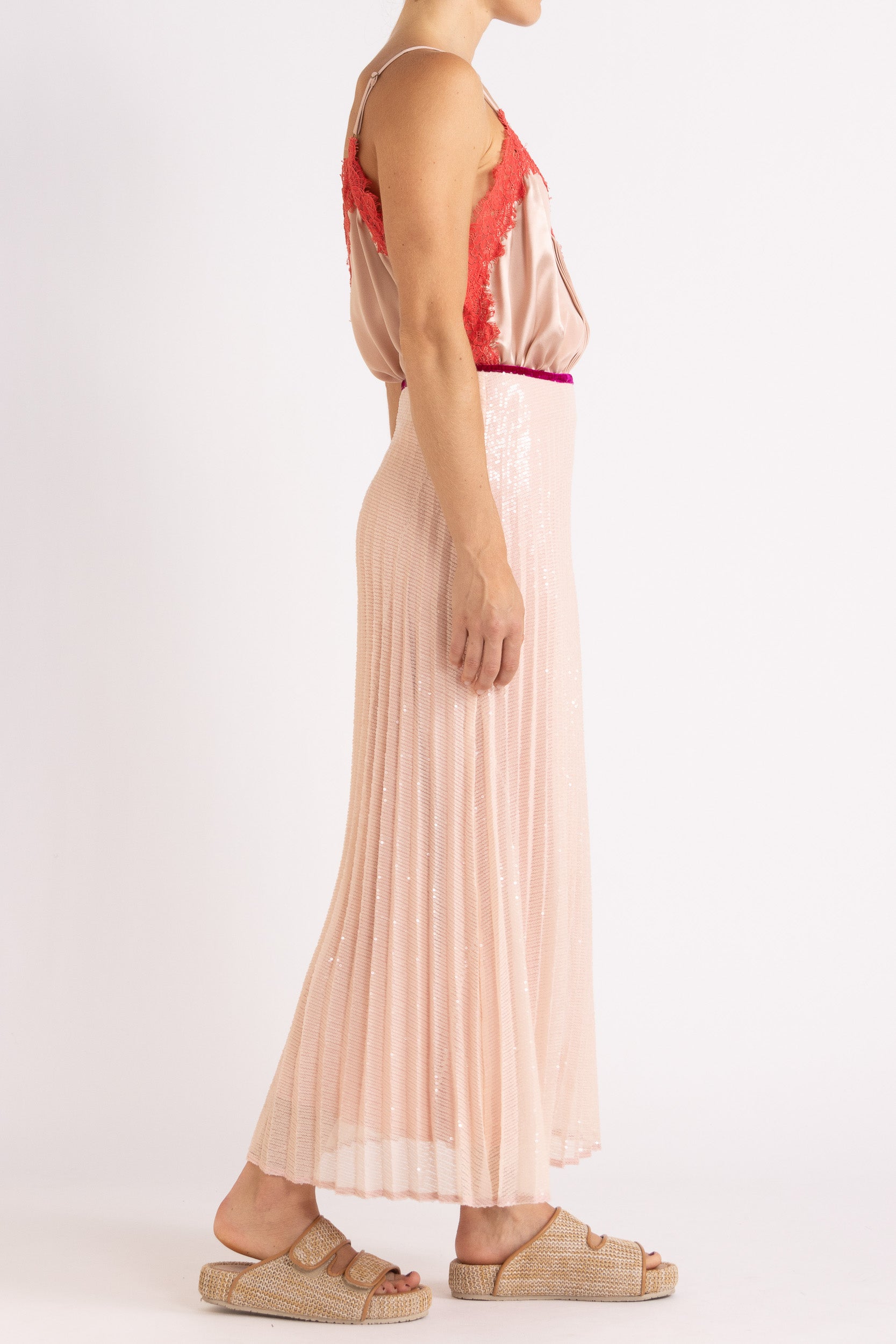 Sigrid Sequin Pleated Skirt