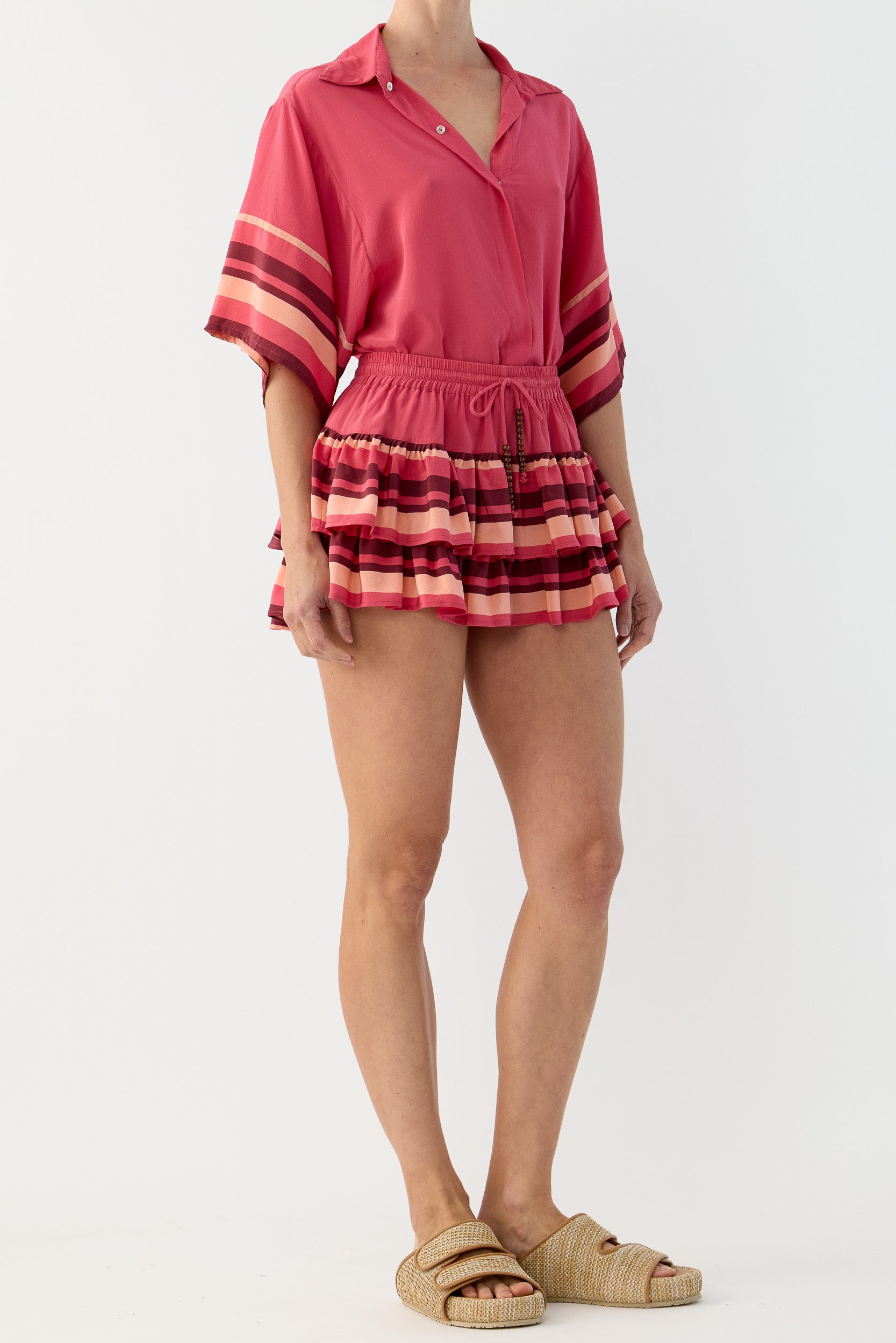 Lilia Silk Crepe de Chine Short Sleeve Shirt