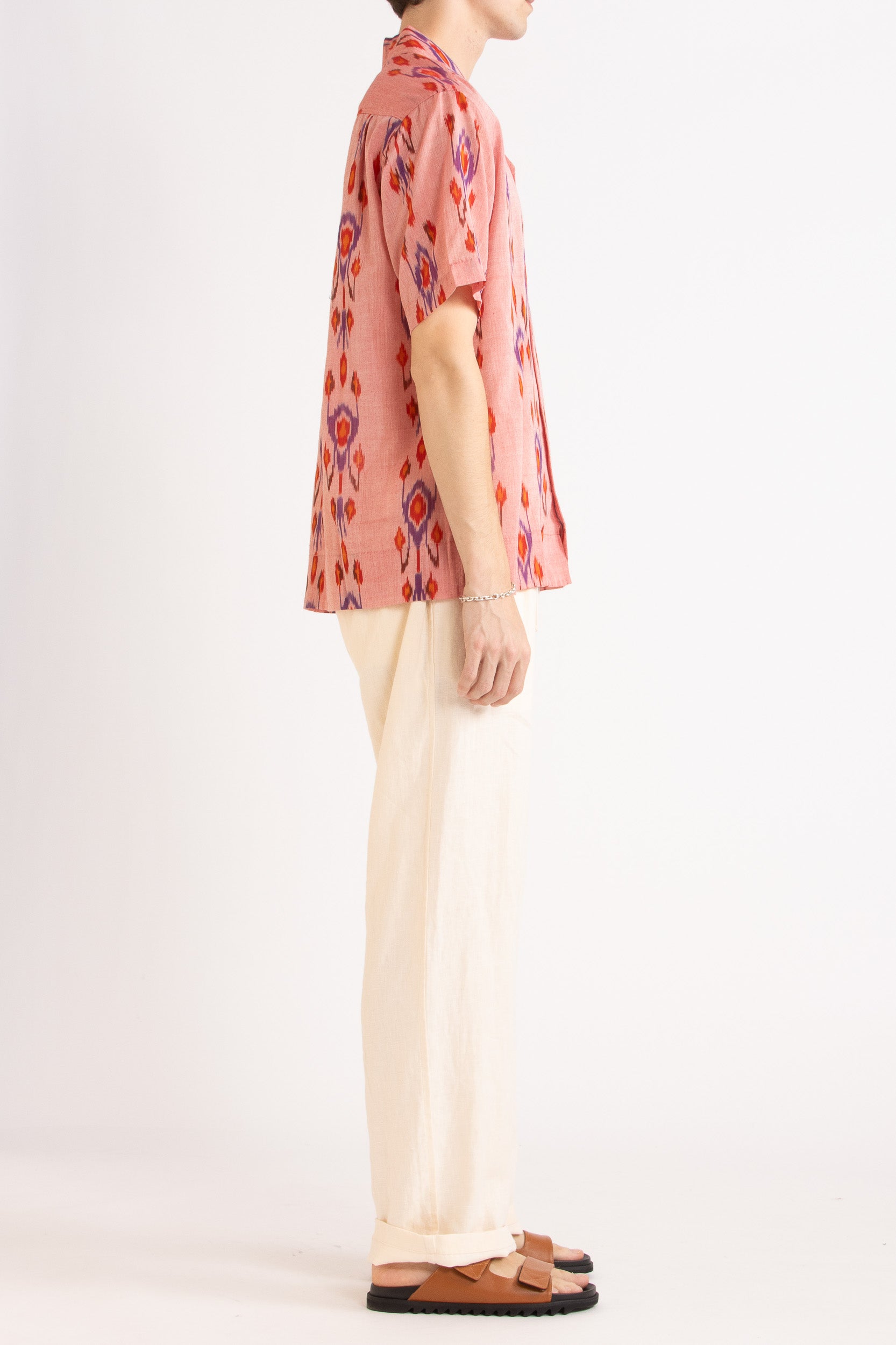 Sol Cotton Ikat Print Short Sleeve Shirt