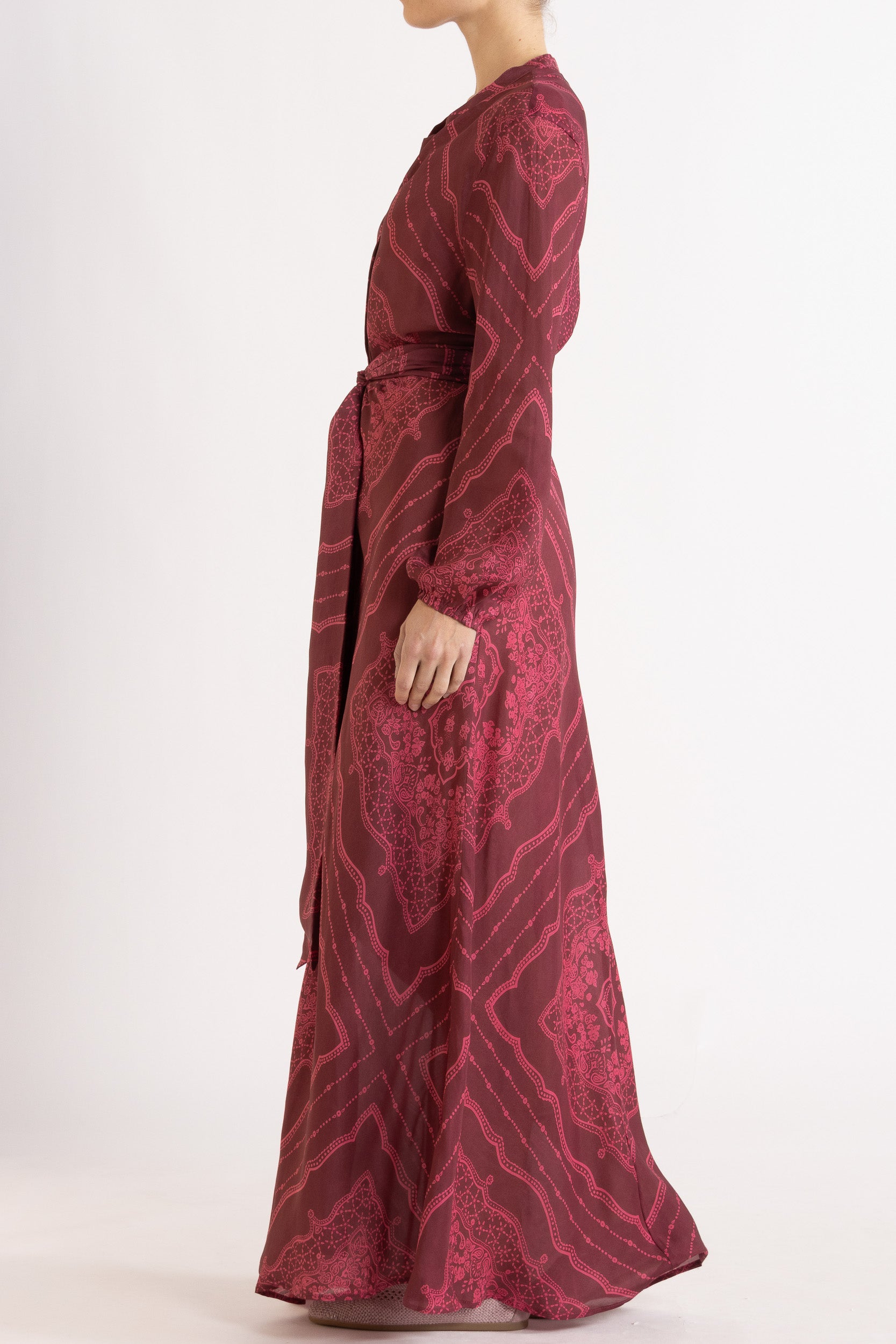 Renee Printed Silk Shirt Dress