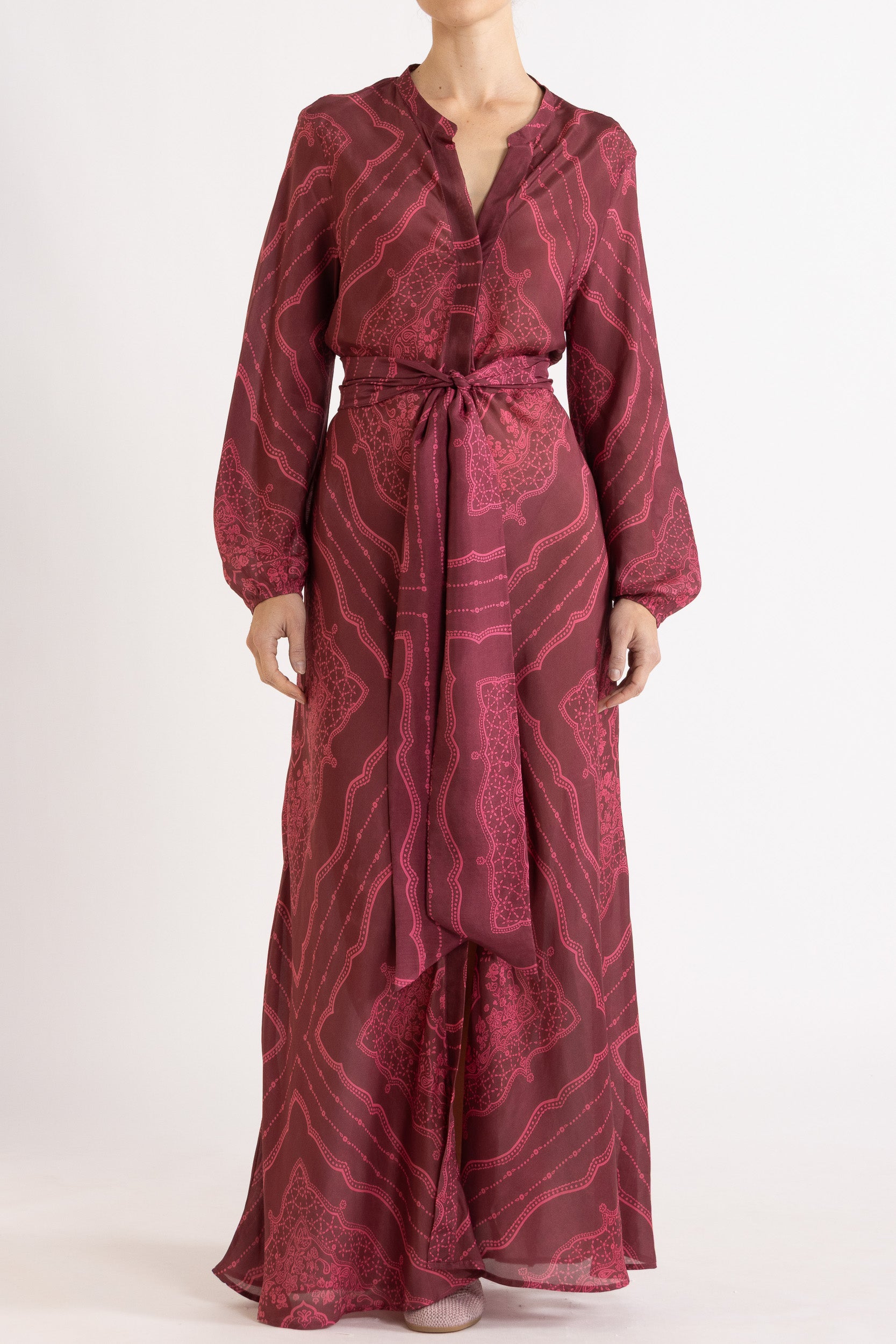 Renee Printed Silk Shirt Dress