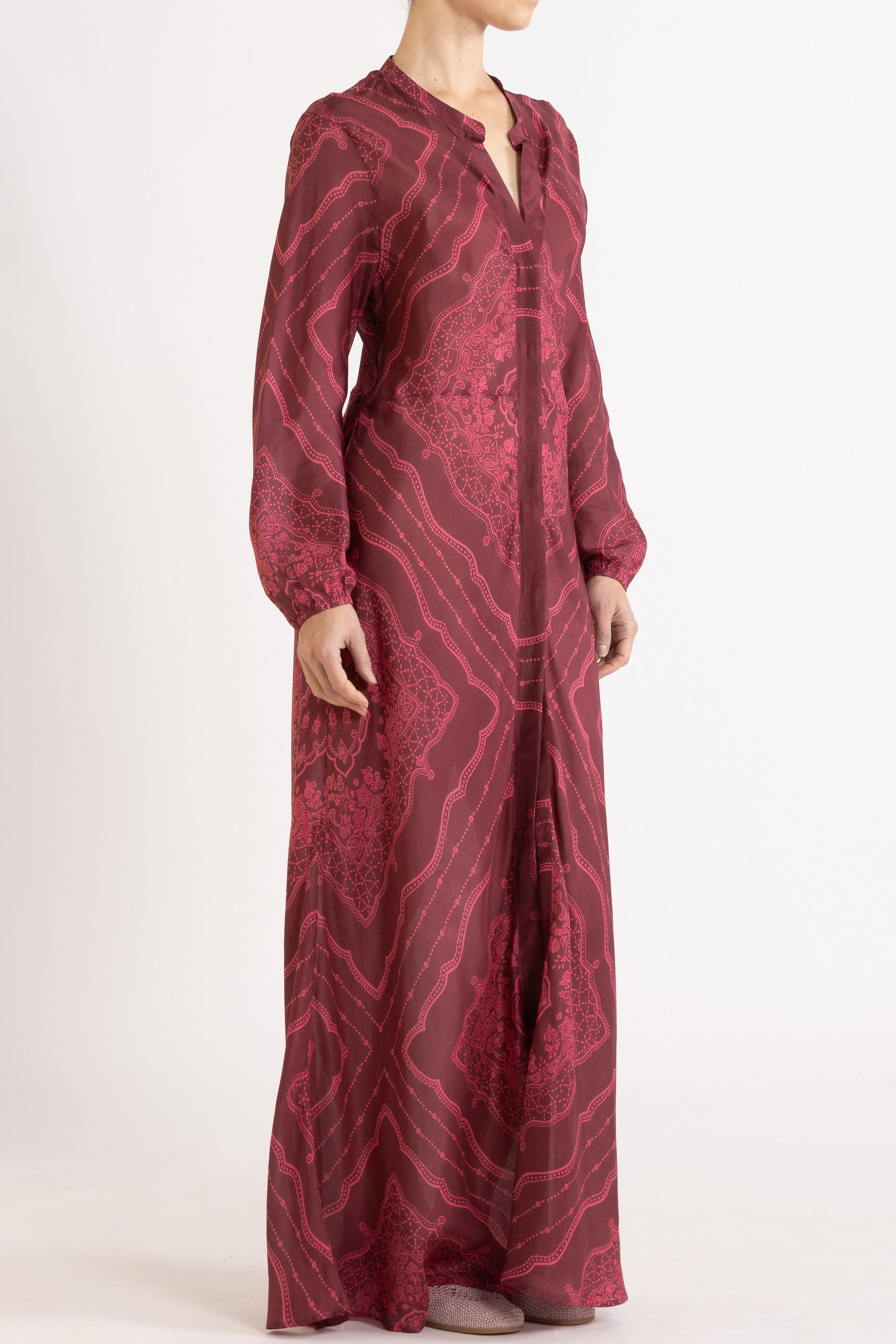 Renee Printed Silk Shirt Dress