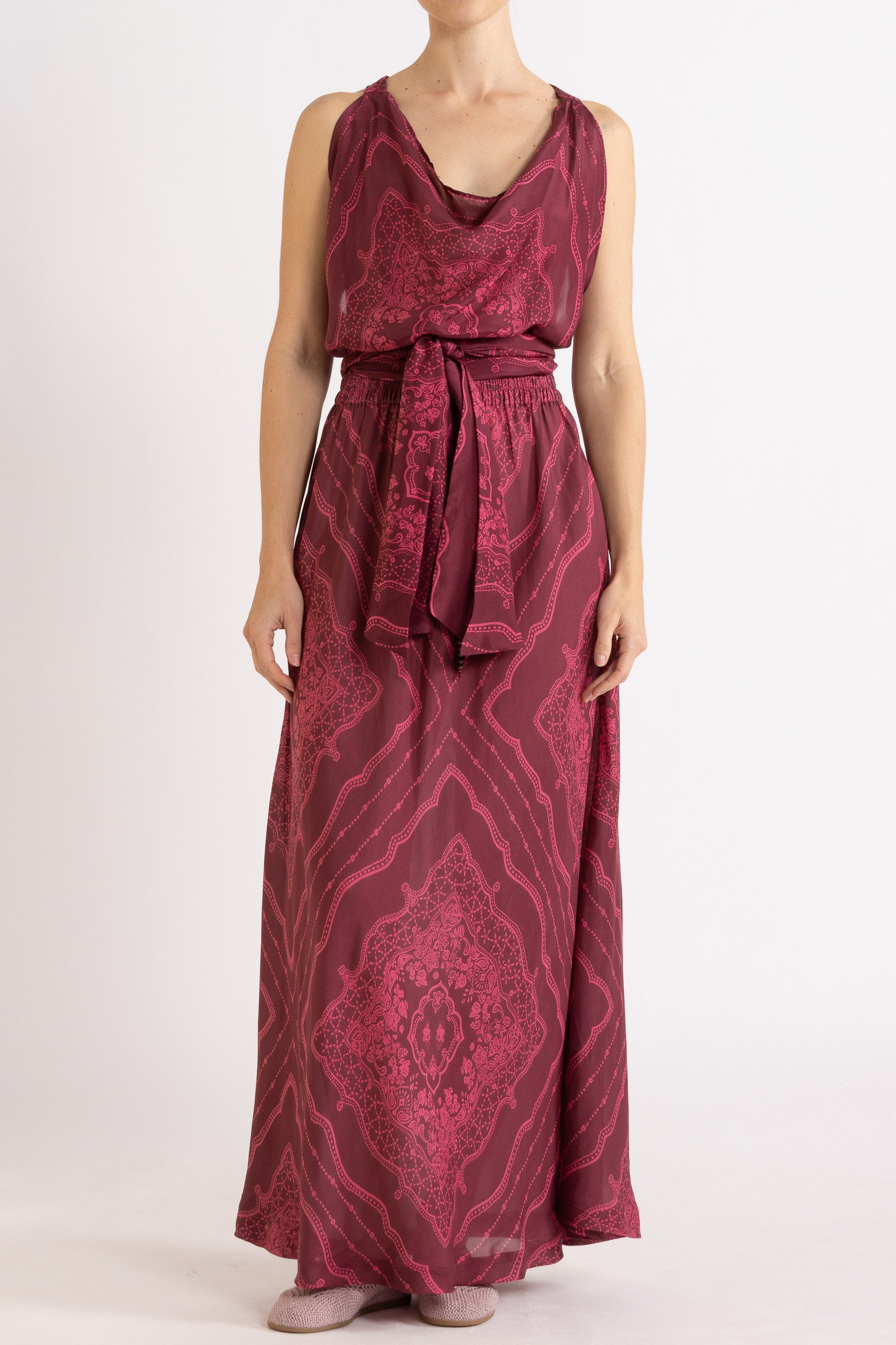 Renee Printed Silk Maxi Skirt