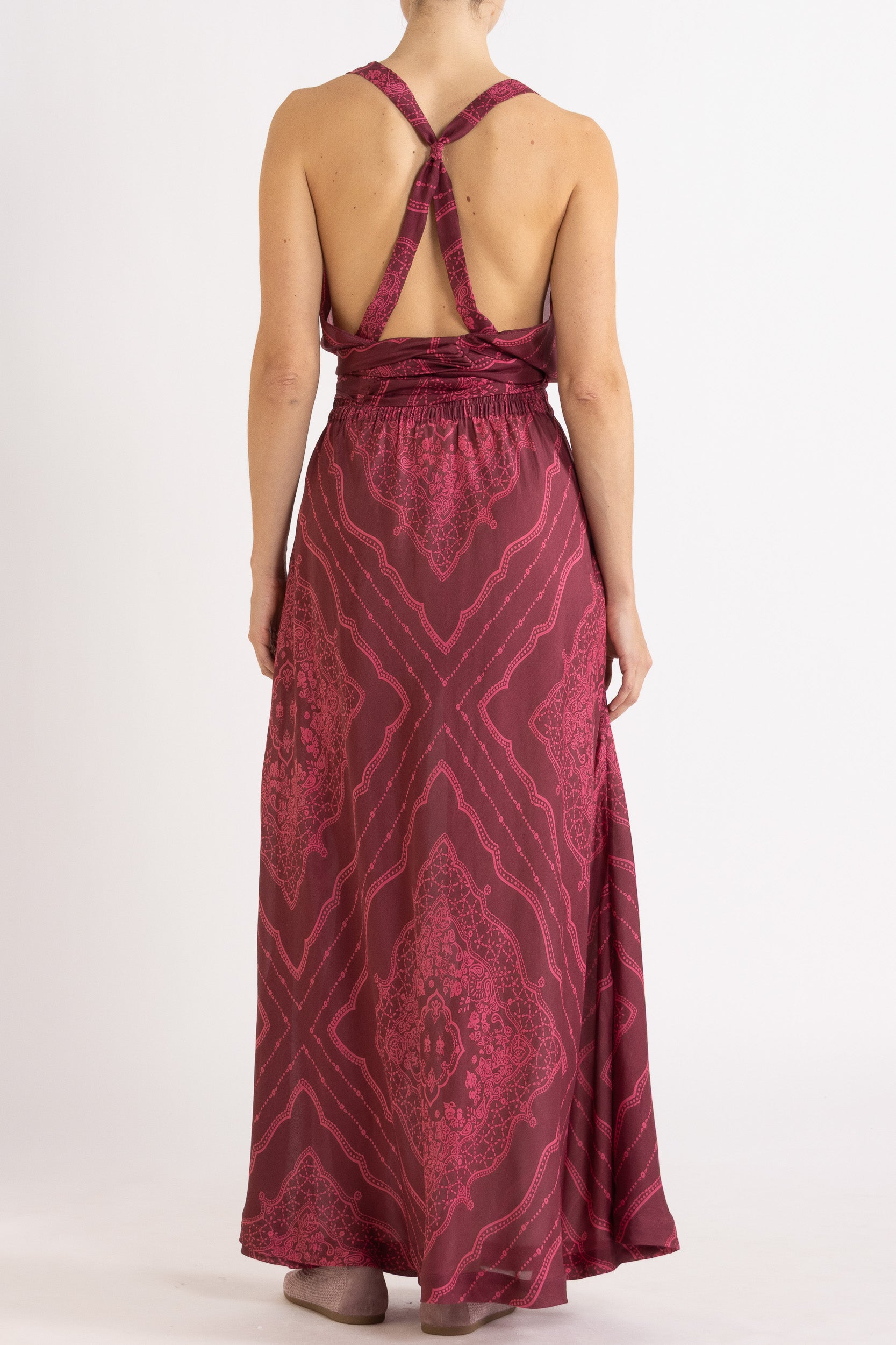 Renee Printed Silk Tie Top