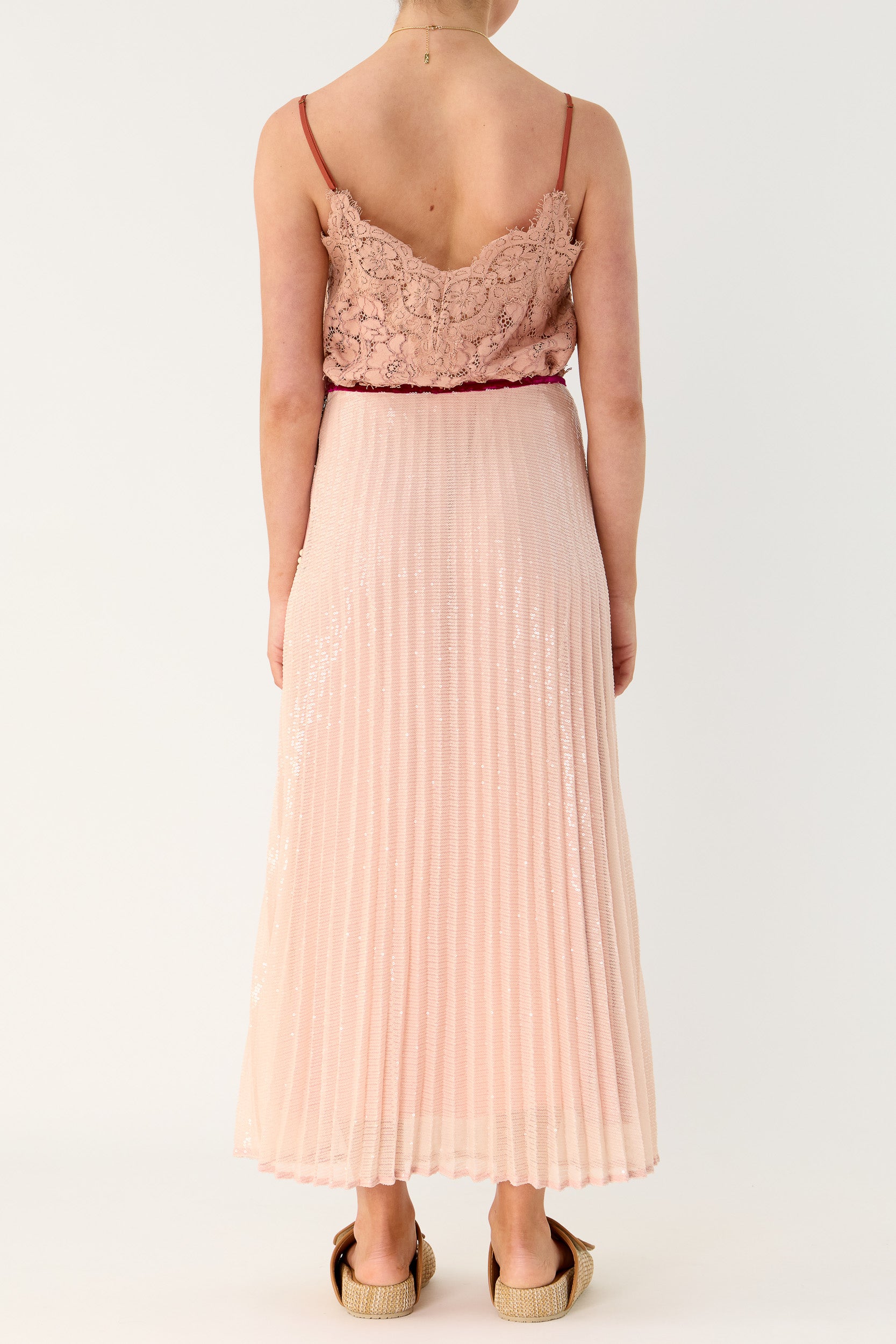 Sigrid Sequin Pleated Skirt