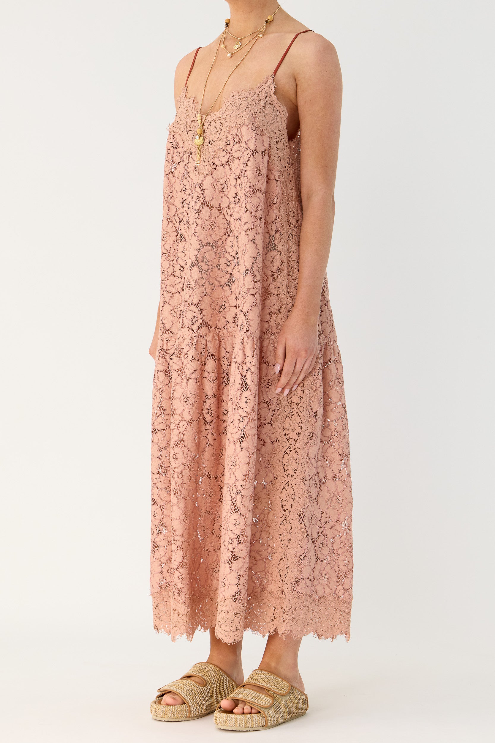 Camie Raffia & Leather Slide