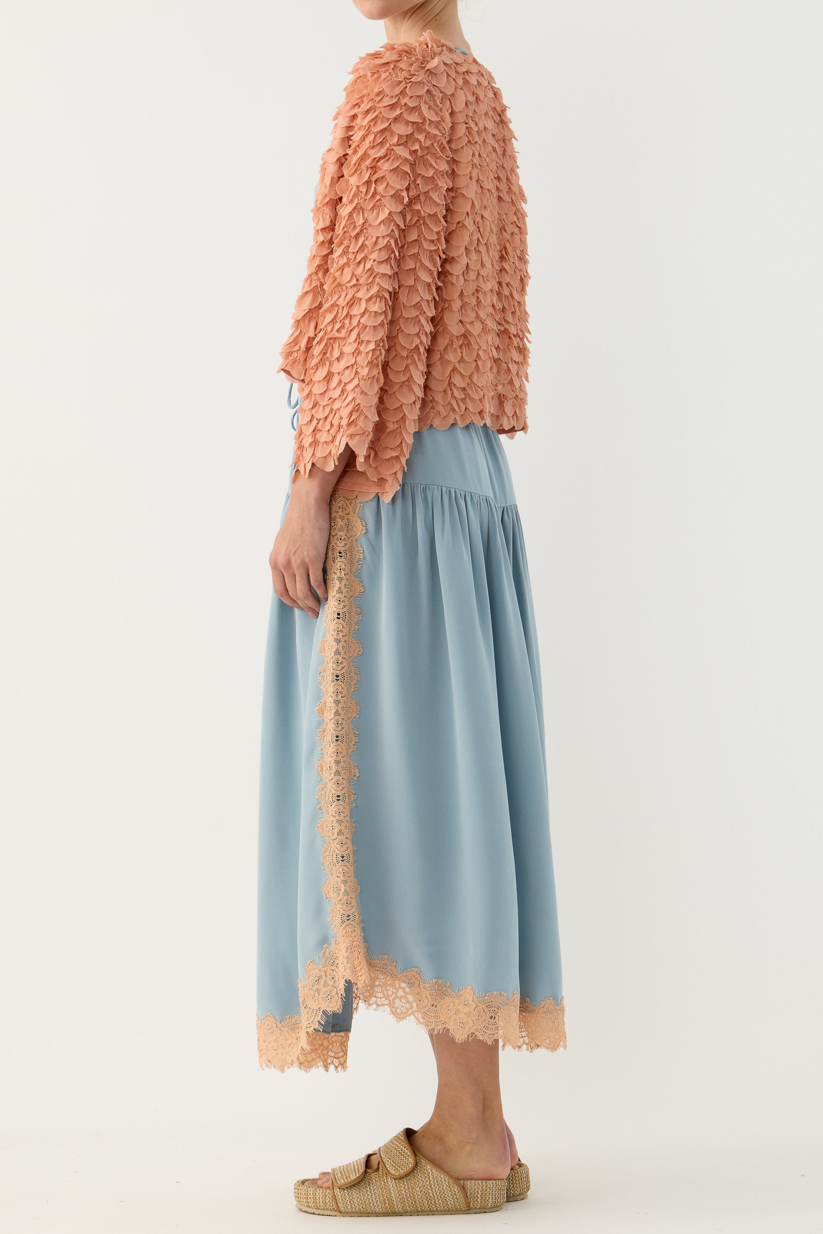 Addie Scalloped Chiffon Jacket