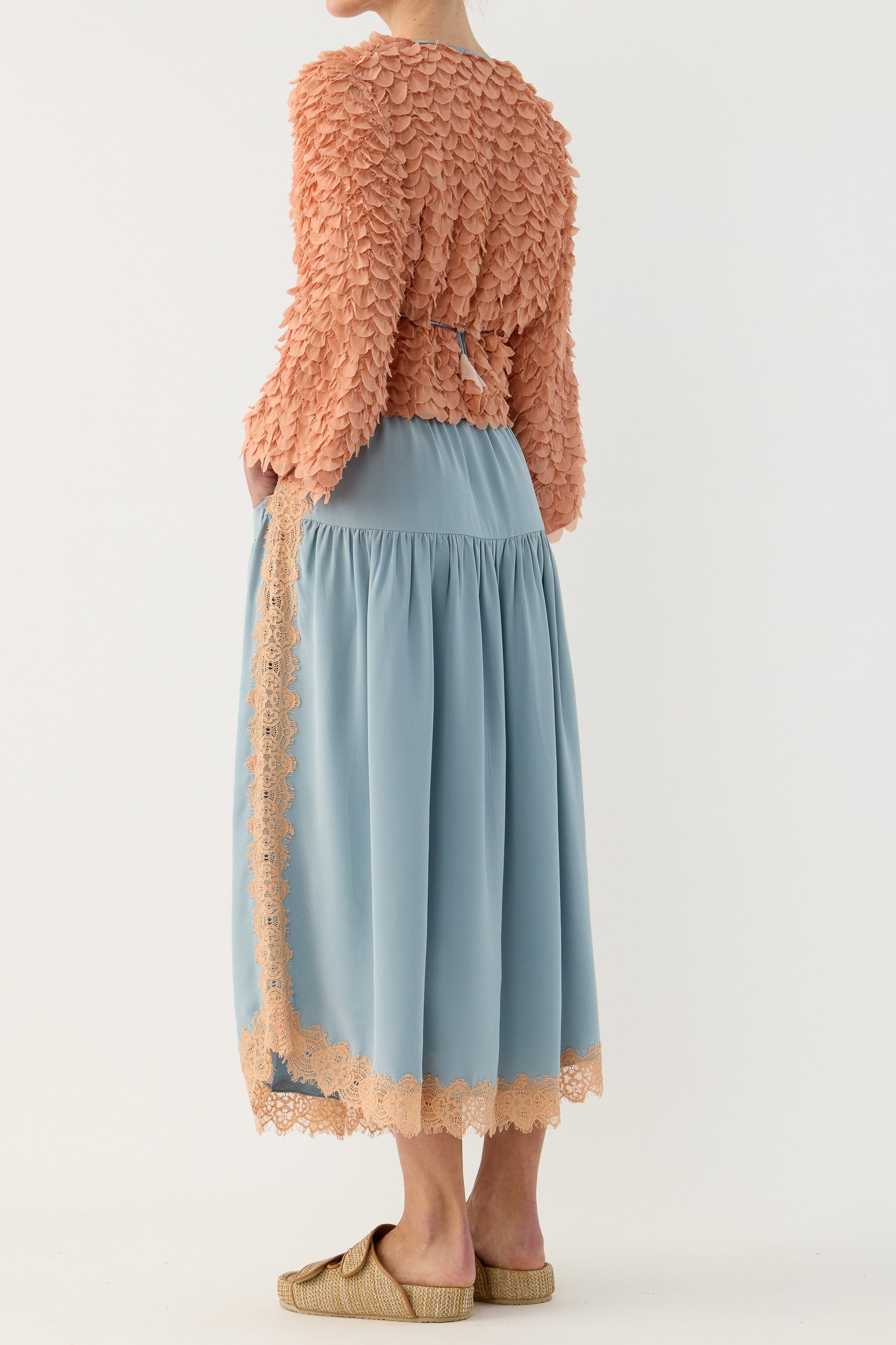 Addie Scalloped Chiffon Jacket