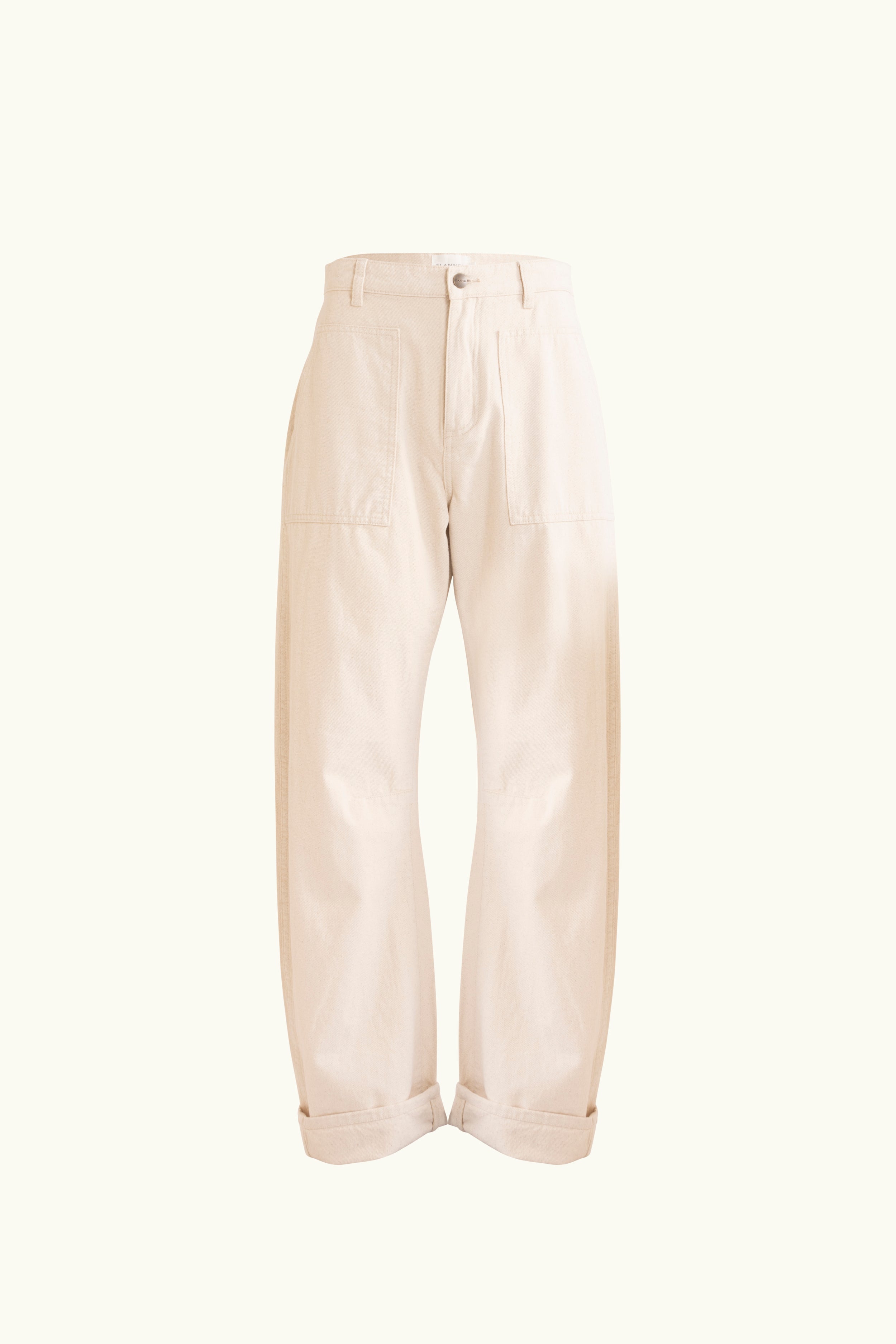 Cream cotton-twill pant on a white background