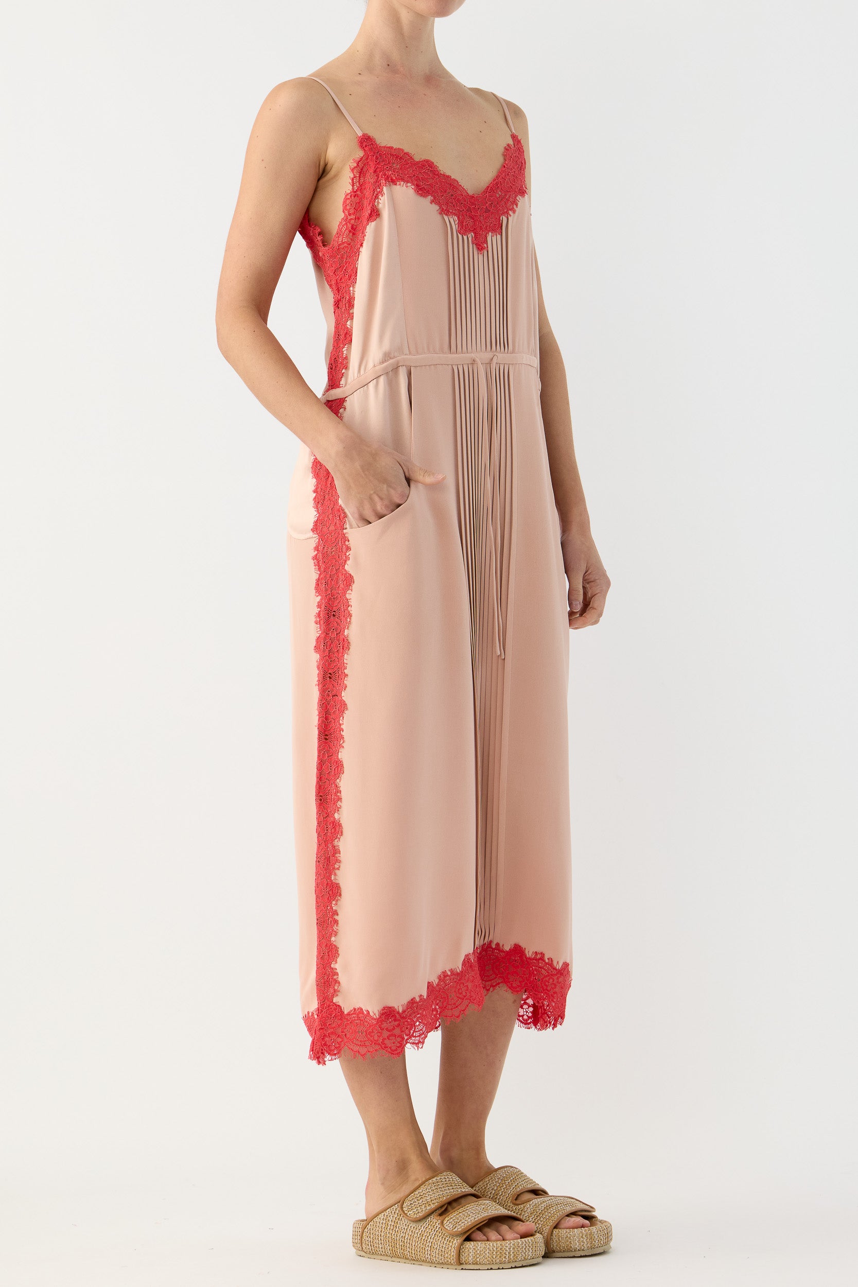 Brodie Silk & Lace Cami Dress