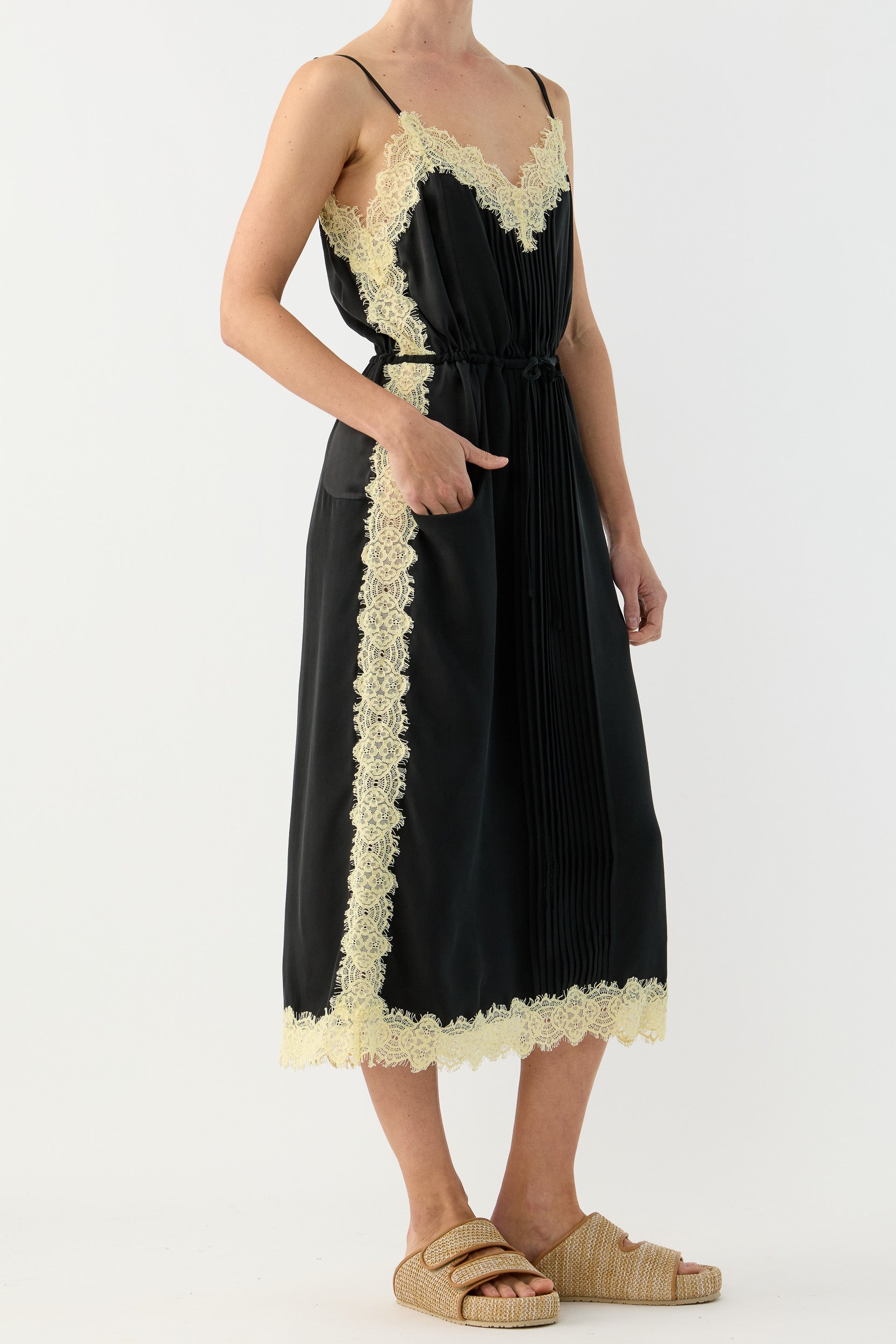 Brodie Silk & Lace Cami Dress