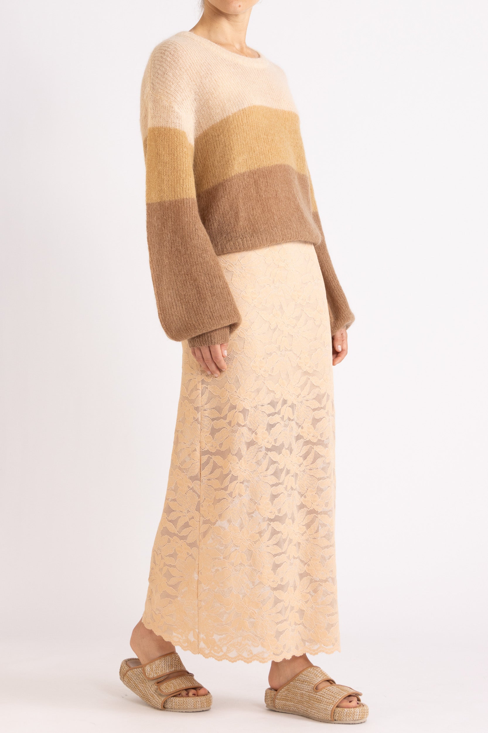 Inez Mohair-Wool Logo Knit Sweater