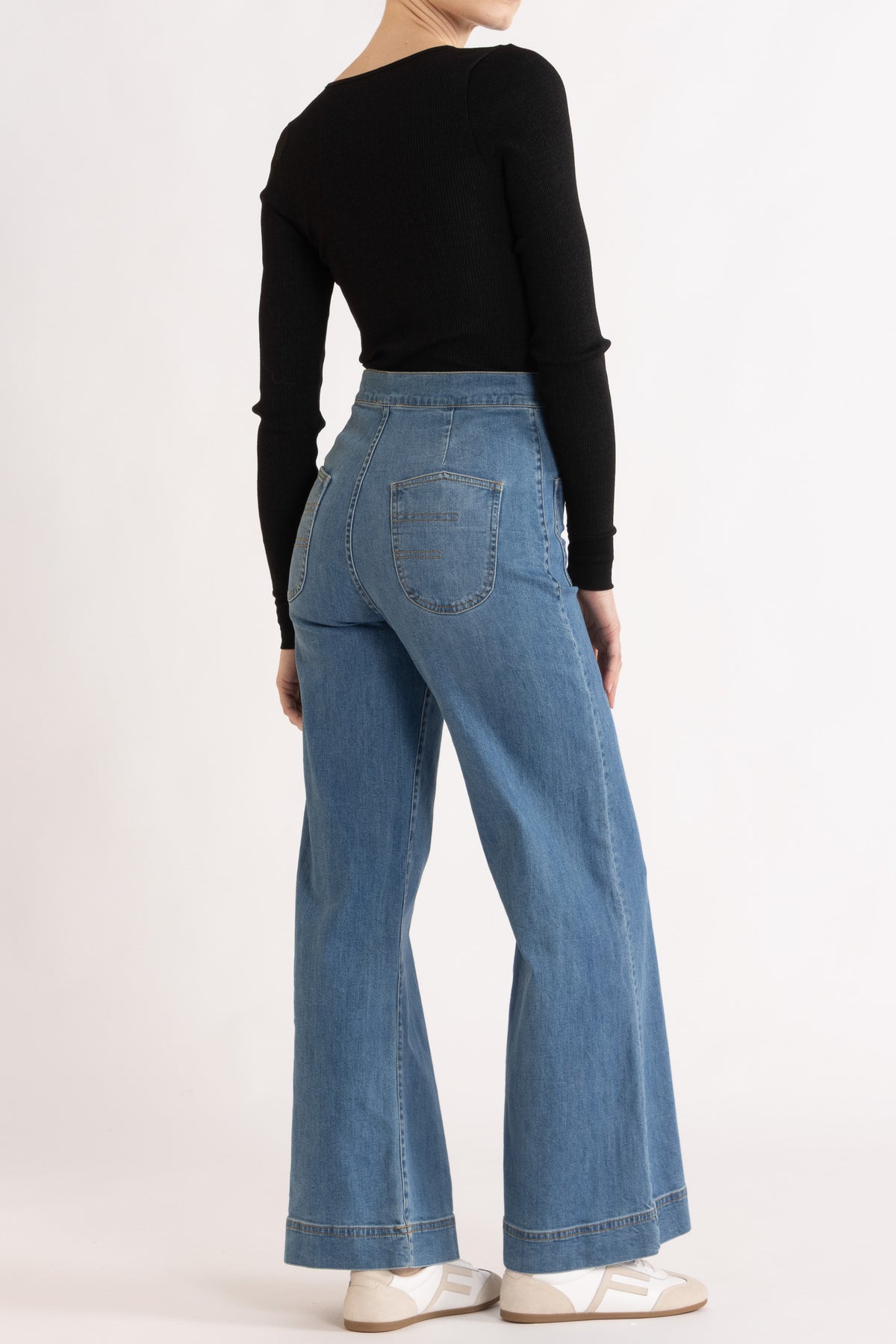 Clover Silk-Cotton Henley Long Sleeve Top