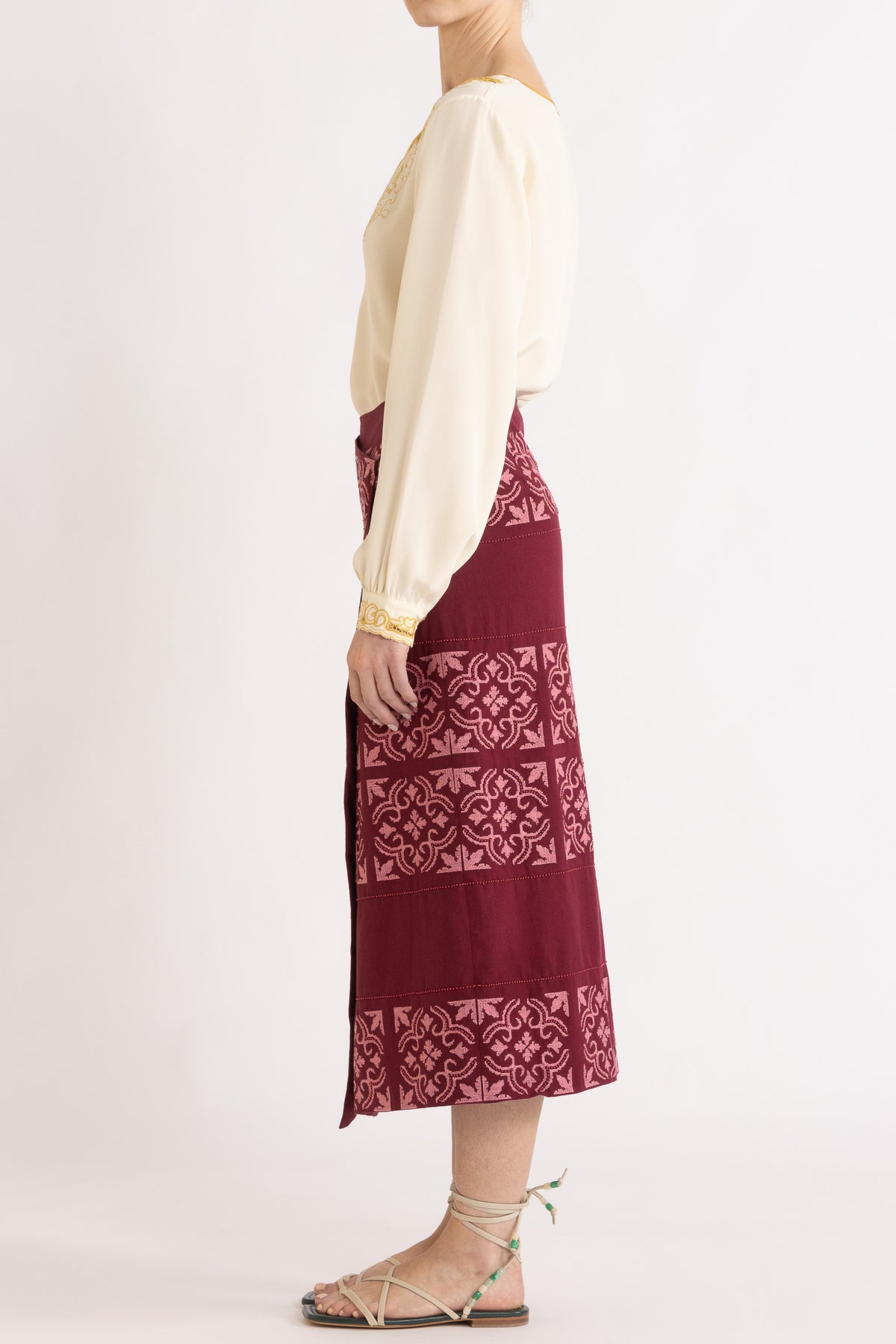 Lina Silk Crepe Long Sleeve Top