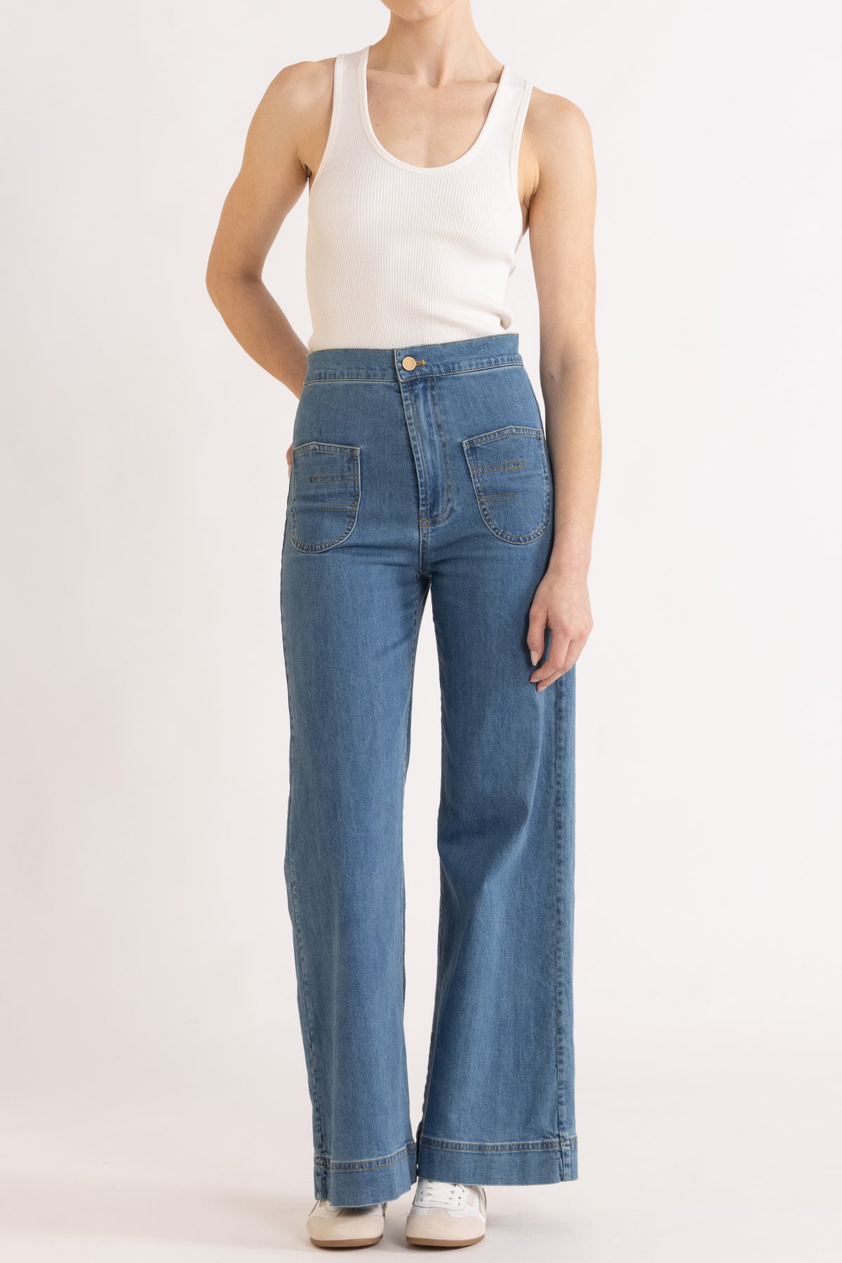 Clover Ribbed Silk-Cotton Scoop Neck Singlet
