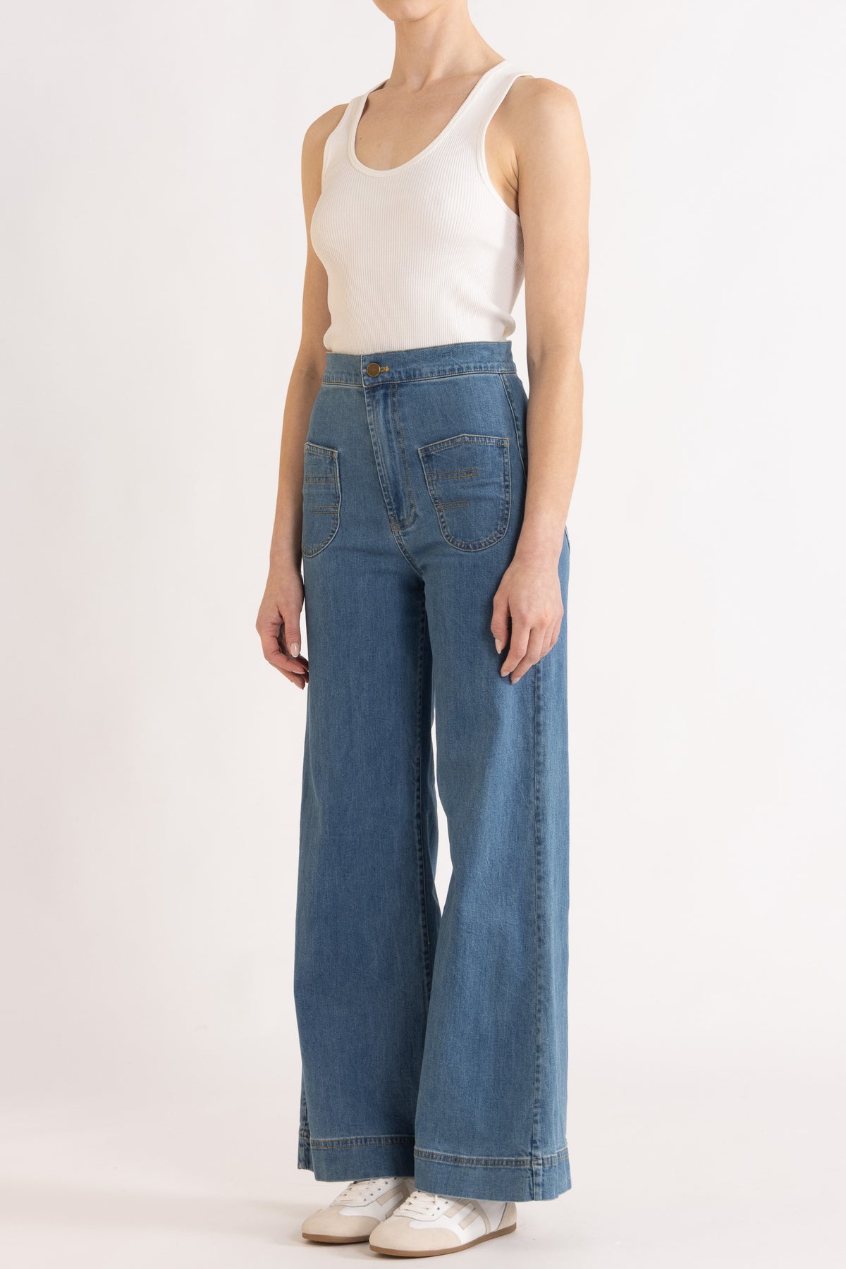 Clover Ribbed Silk-Cotton Scoop Neck Singlet