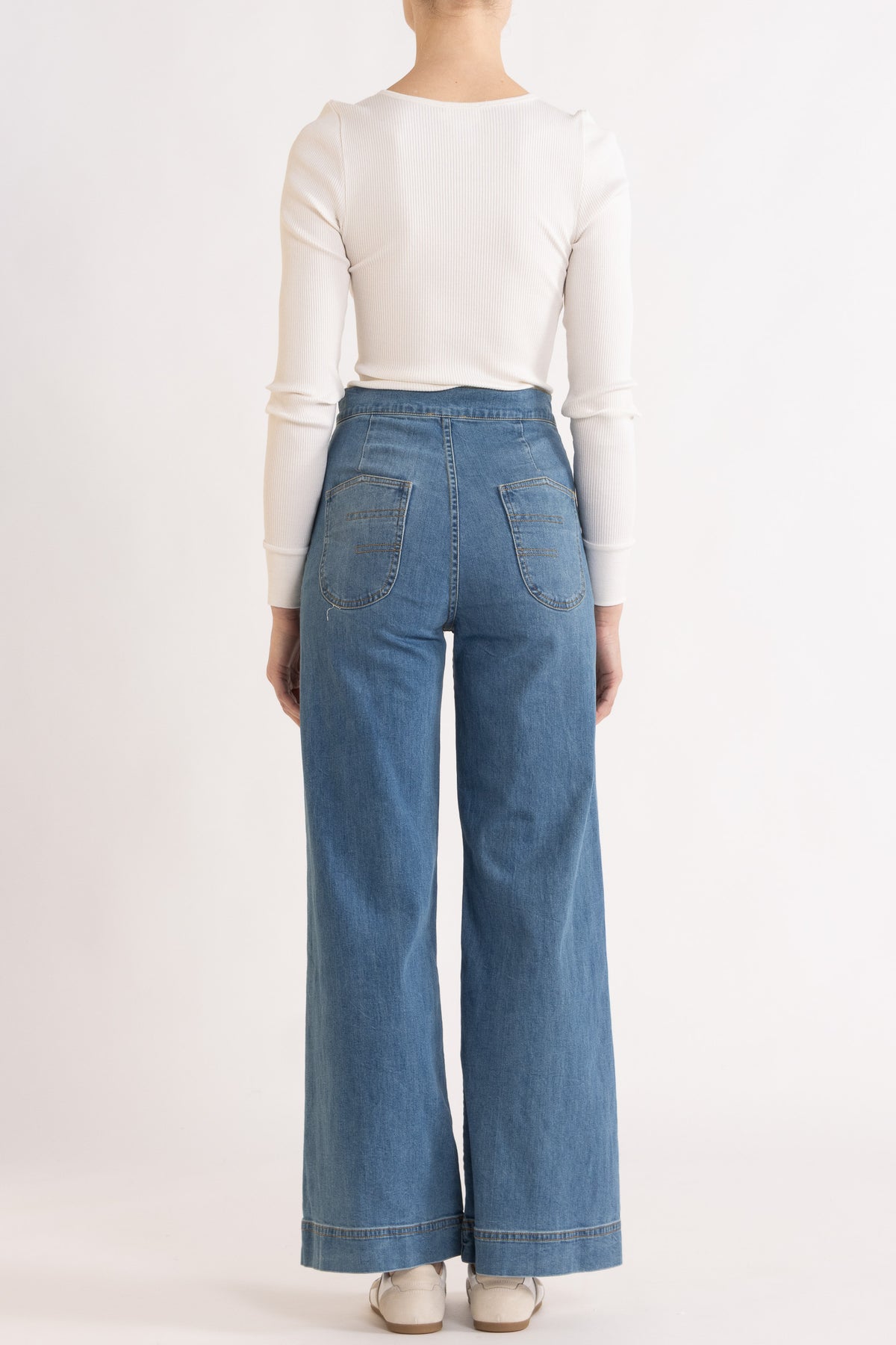 Clover Silk-Cotton Henley Long Sleeve Top