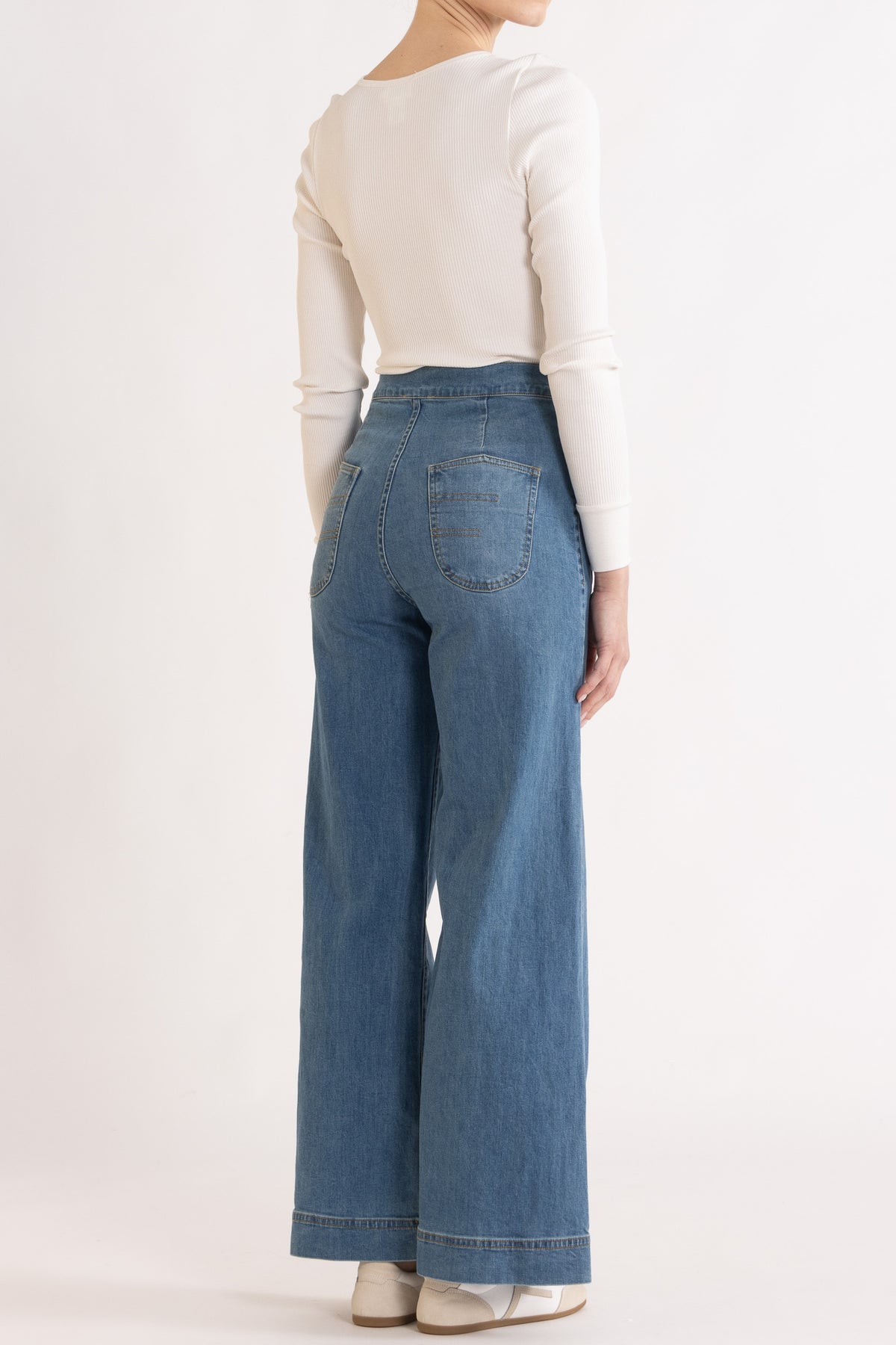 Clover Silk-Cotton Henley Long Sleeve Top
