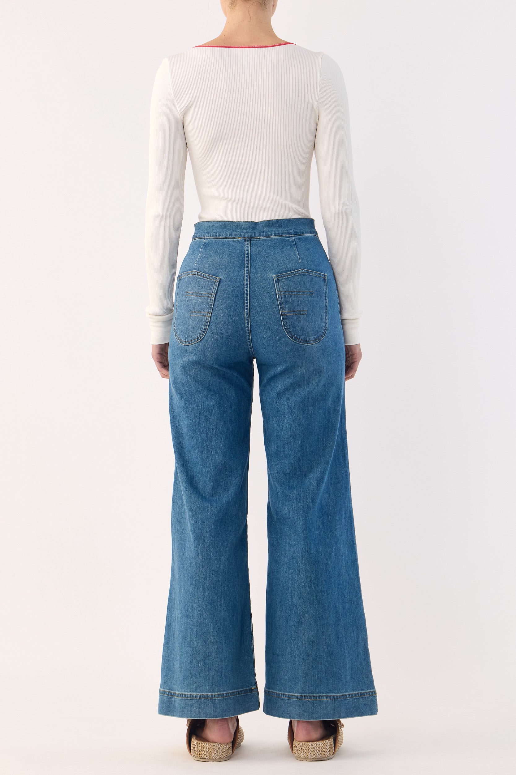 Carli Ribbed Silk-Cotton Long Sleeve Top