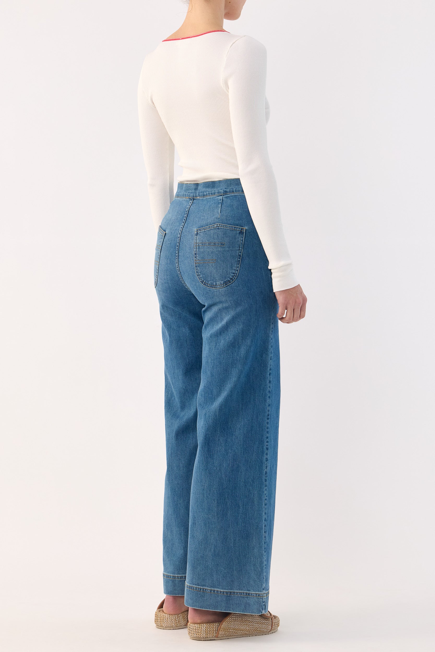 Carli Ribbed Silk-Cotton Long Sleeve Top