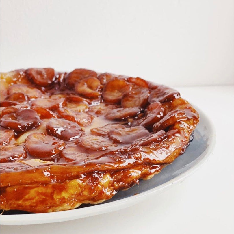 OUR NO-FUSS BANANA & PEAR TART