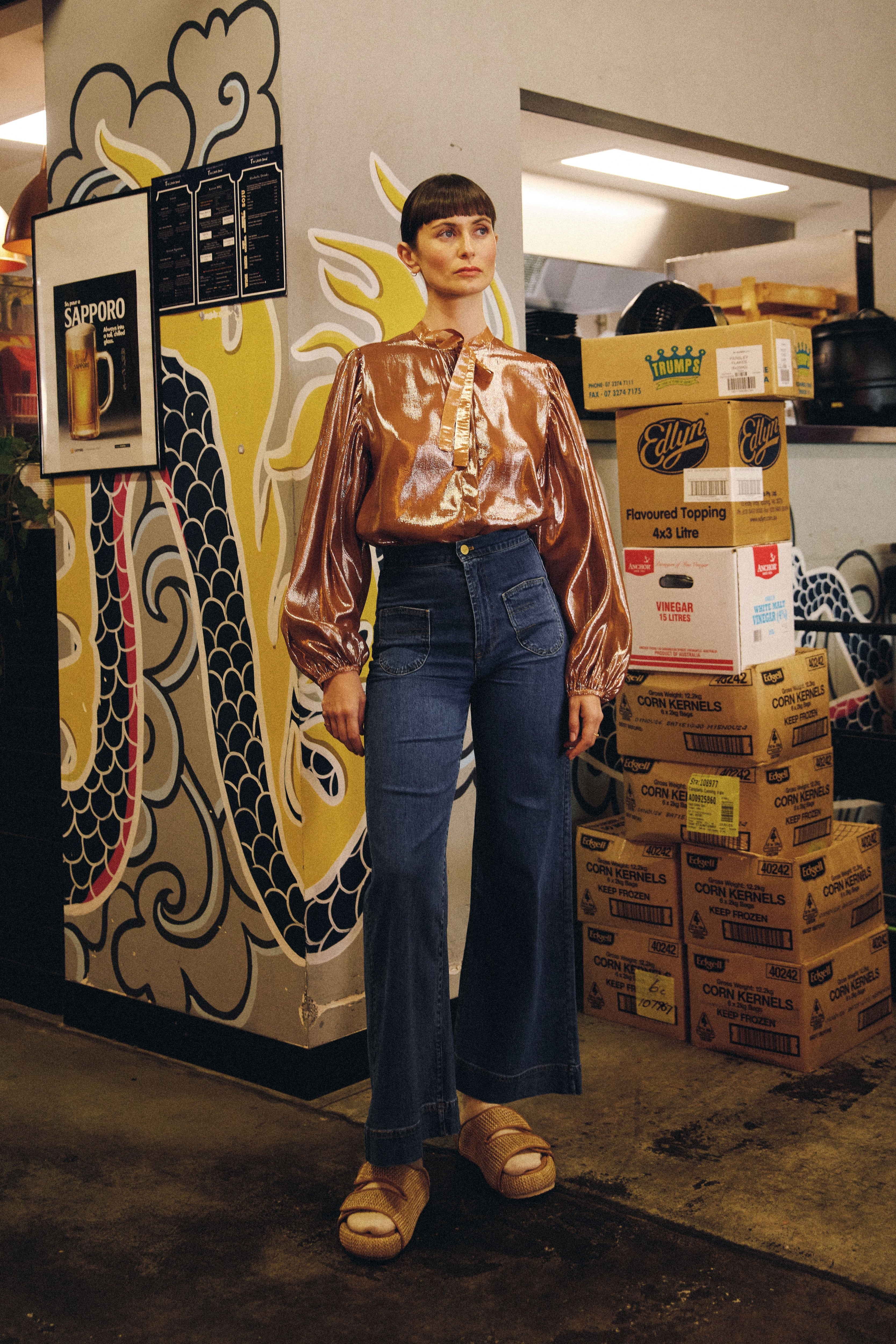 Ensemble - Cerese Shirt, Raven Jean & Camie Slide
