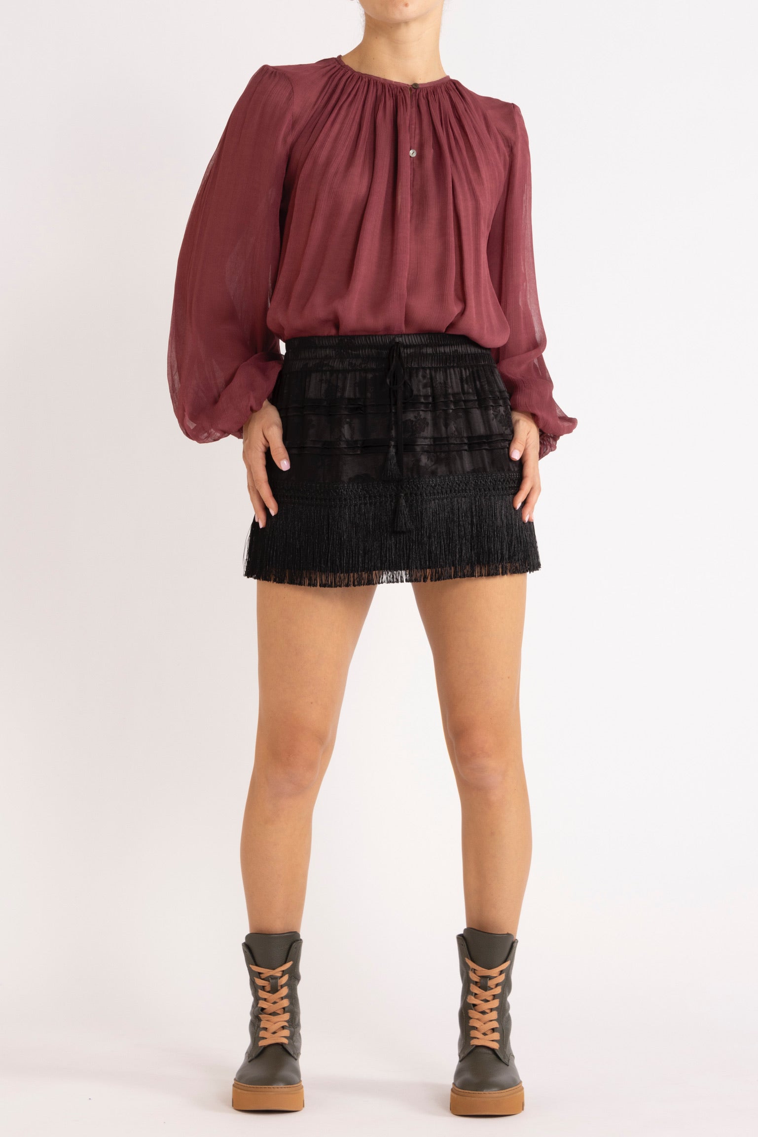 Ensemble - Lucinda Long Sleeve Top, Gabrielle Frill Short & Fallon Boot
