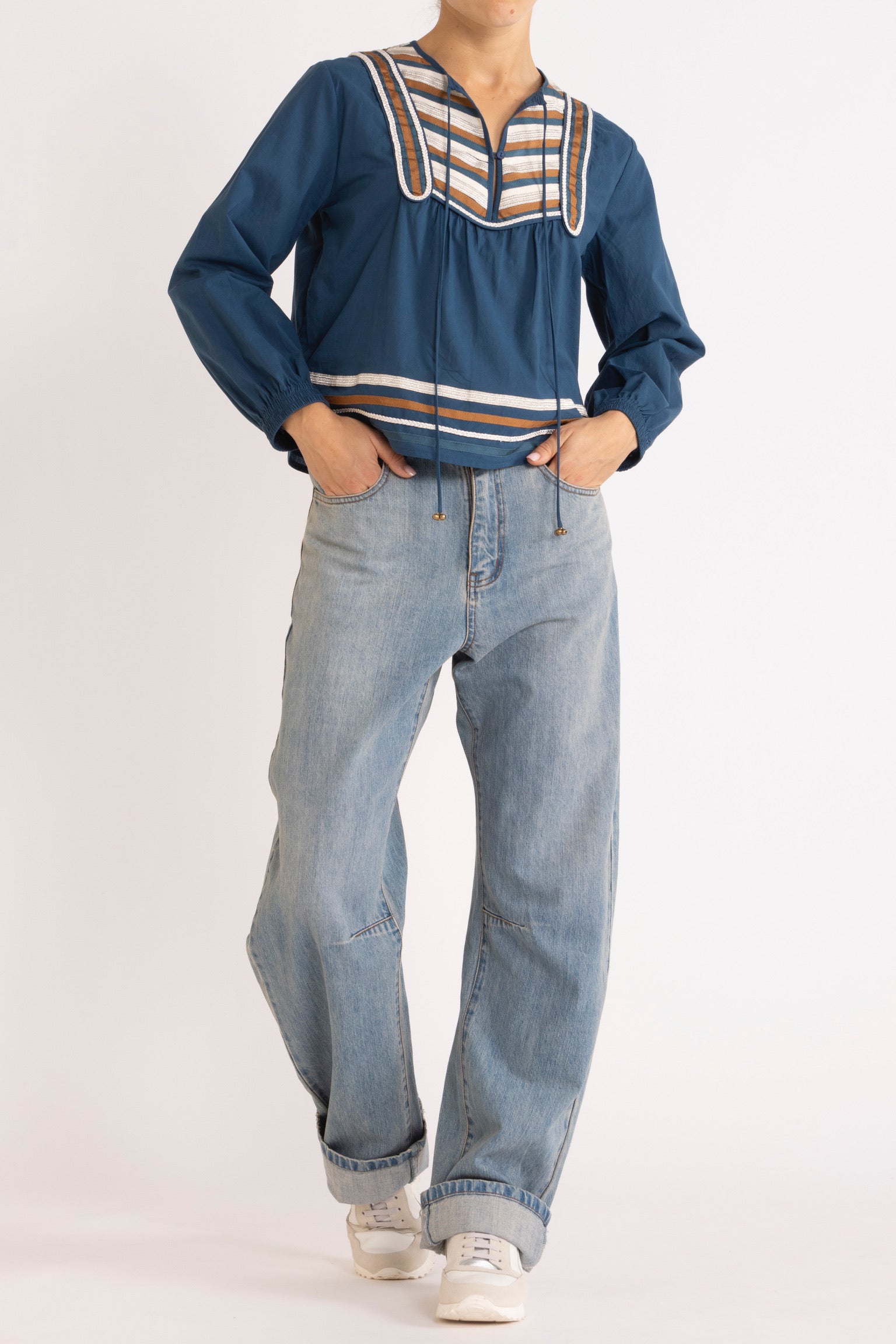 Ensemble - Talitha Long Sleeve Top, Clay Jean & FLANNEL Sneaker
