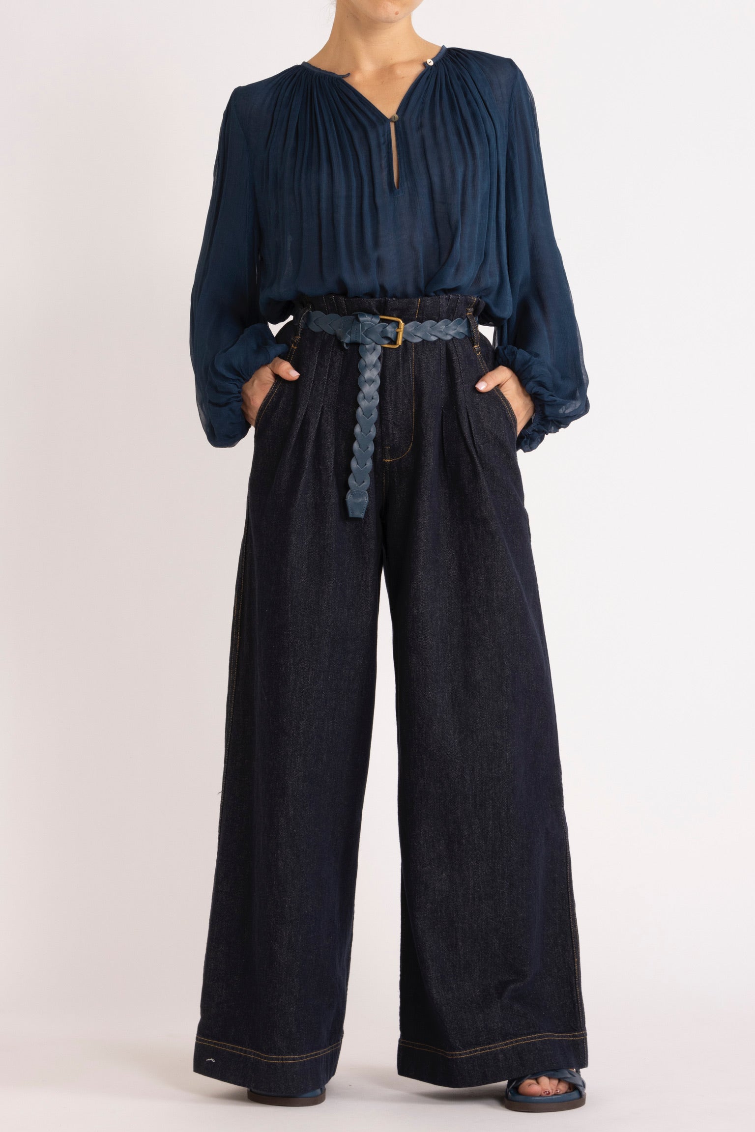 Ensemble - Lucinda Long Sleeve Top, Lara Belt, Fern Jean & Lara Slide