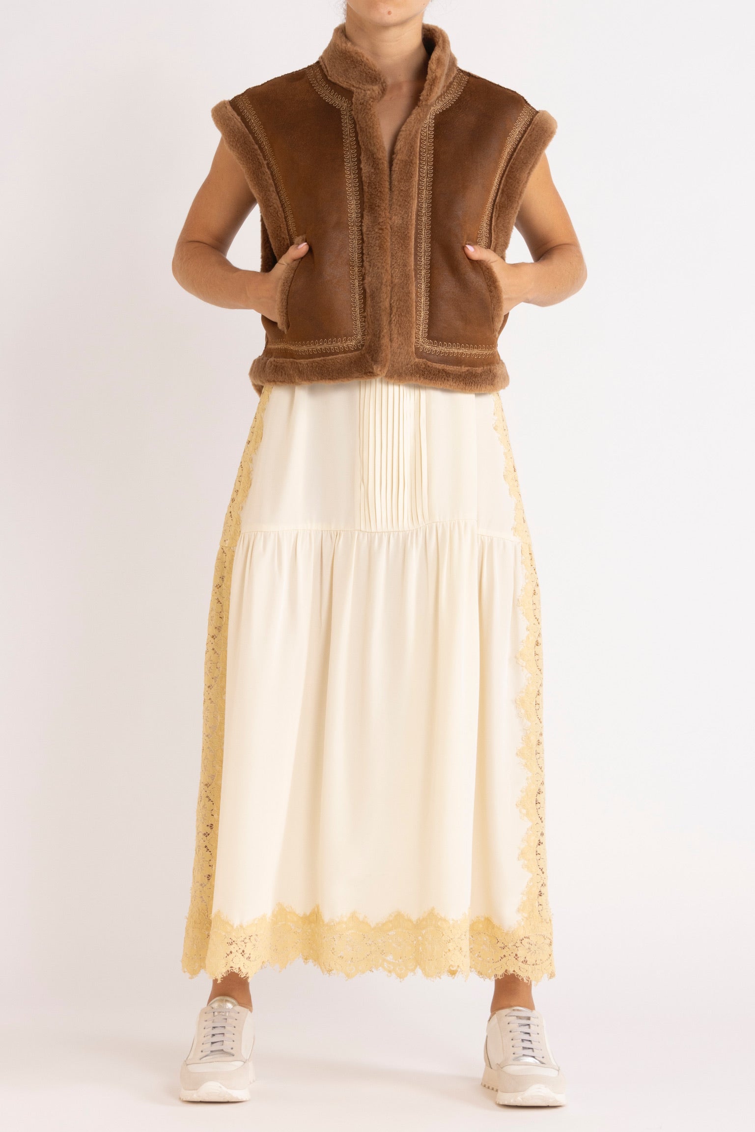 Ensemble - Shiloh Vest, Nettie Maxi Dress & FLANNEL Sneaker