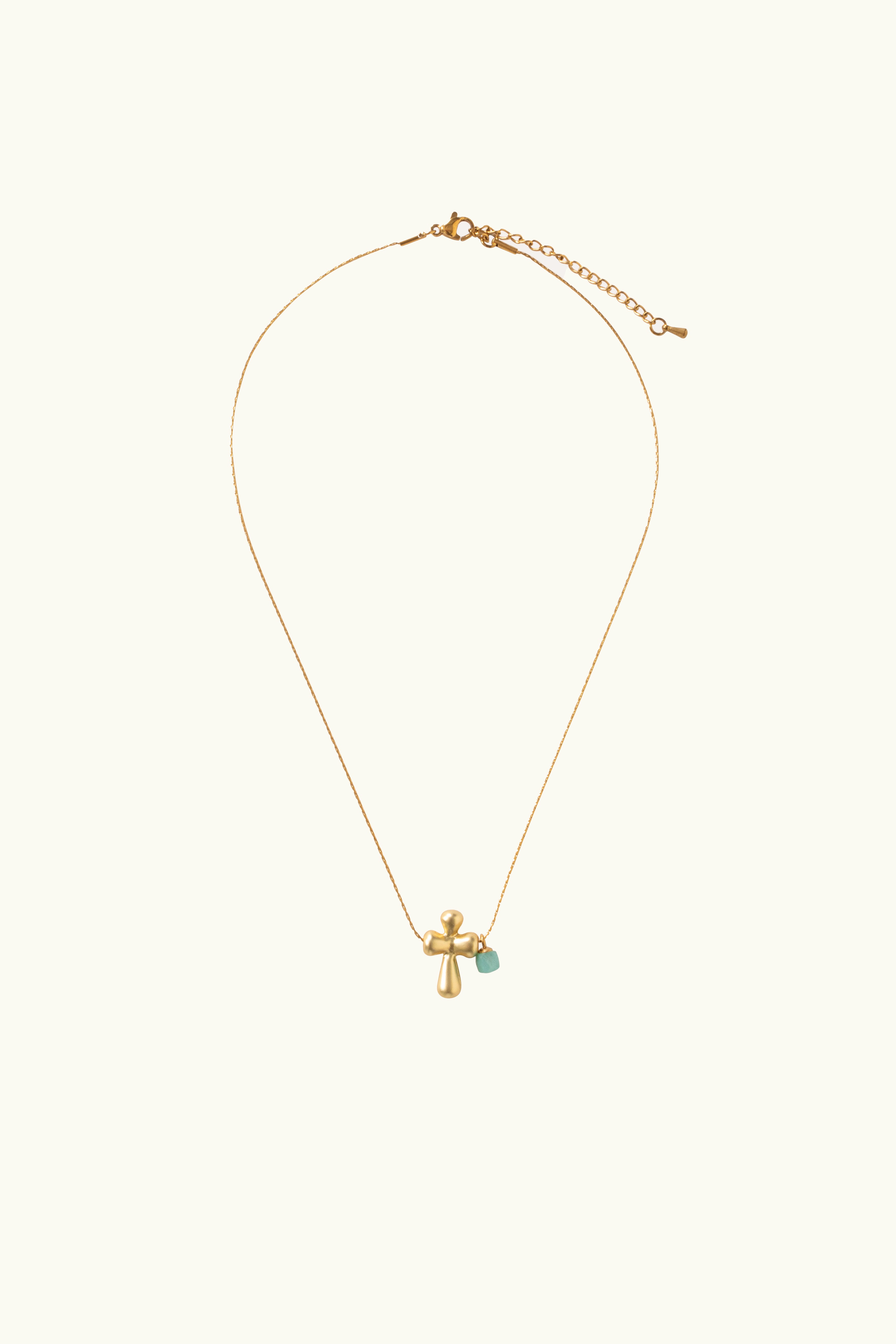 Gabbi Kelly Matte Gold Cross Pendant Necklace
