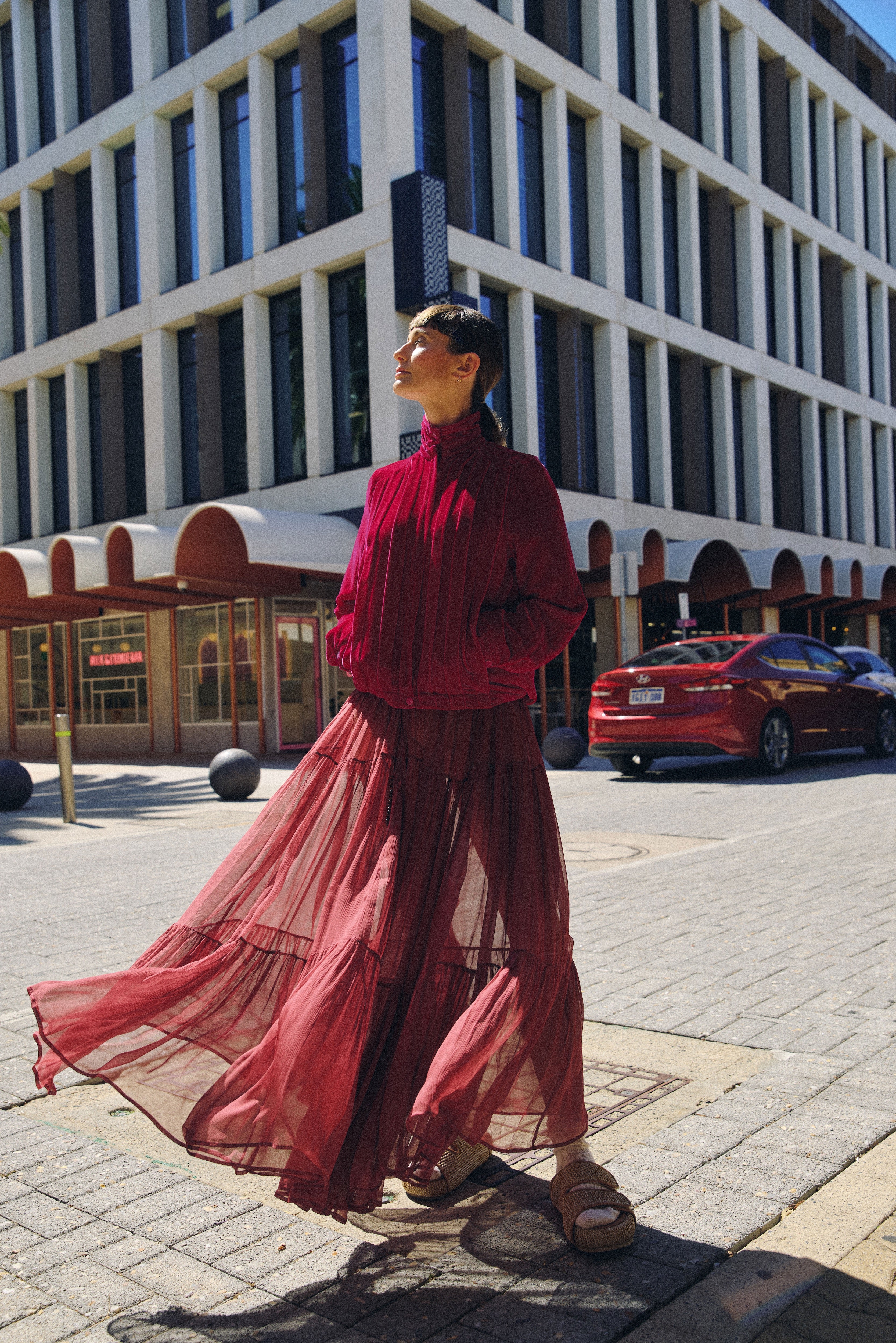 Lucinda Crinkle Chiffon Maxi Dress