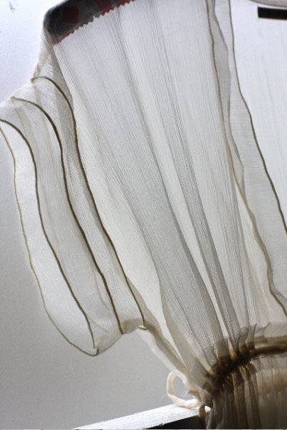 Close up image of clothing draped on a coat hanger