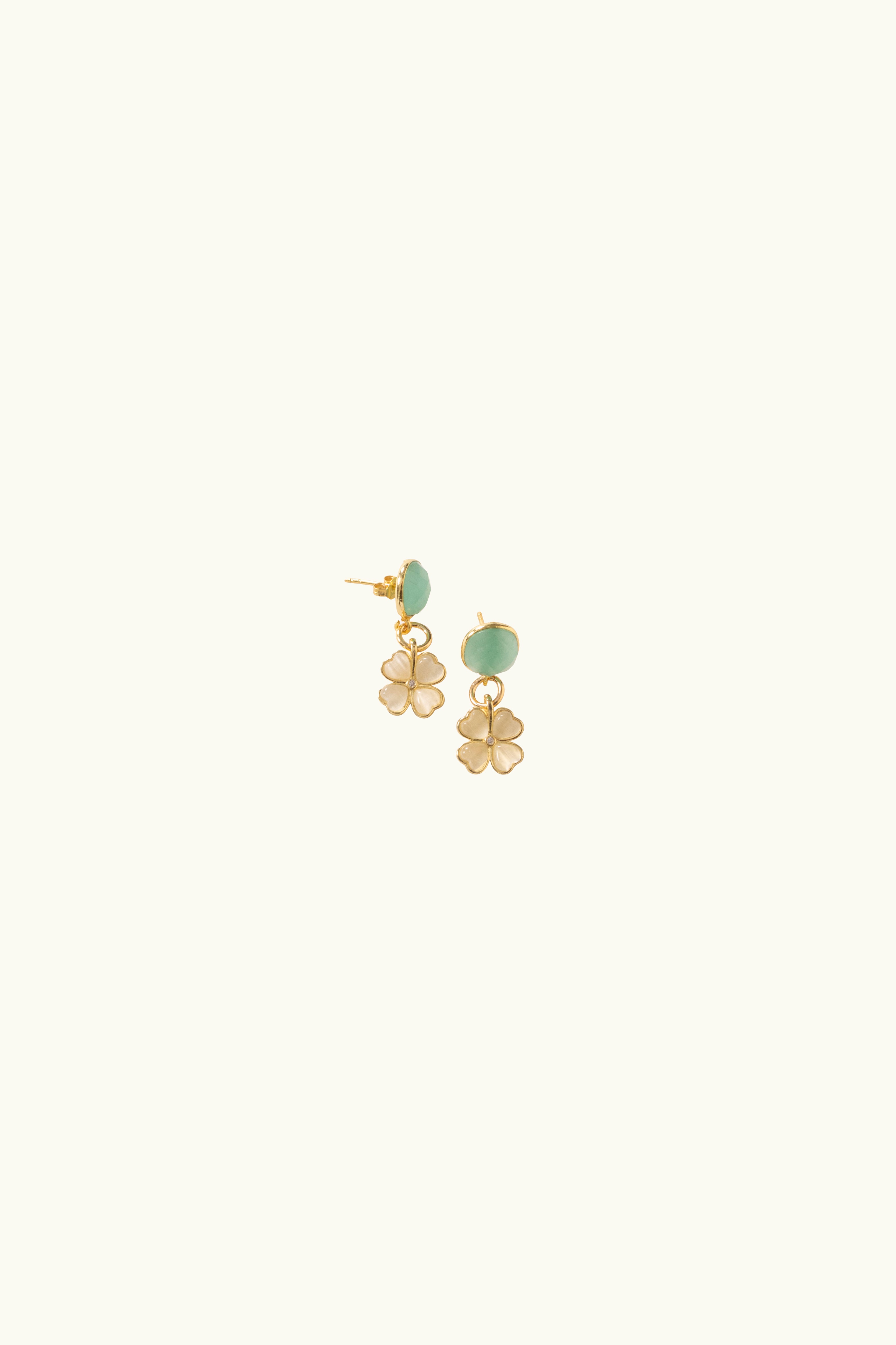 Gabbi Kelly Chalcedony and Resin Flower Earrings