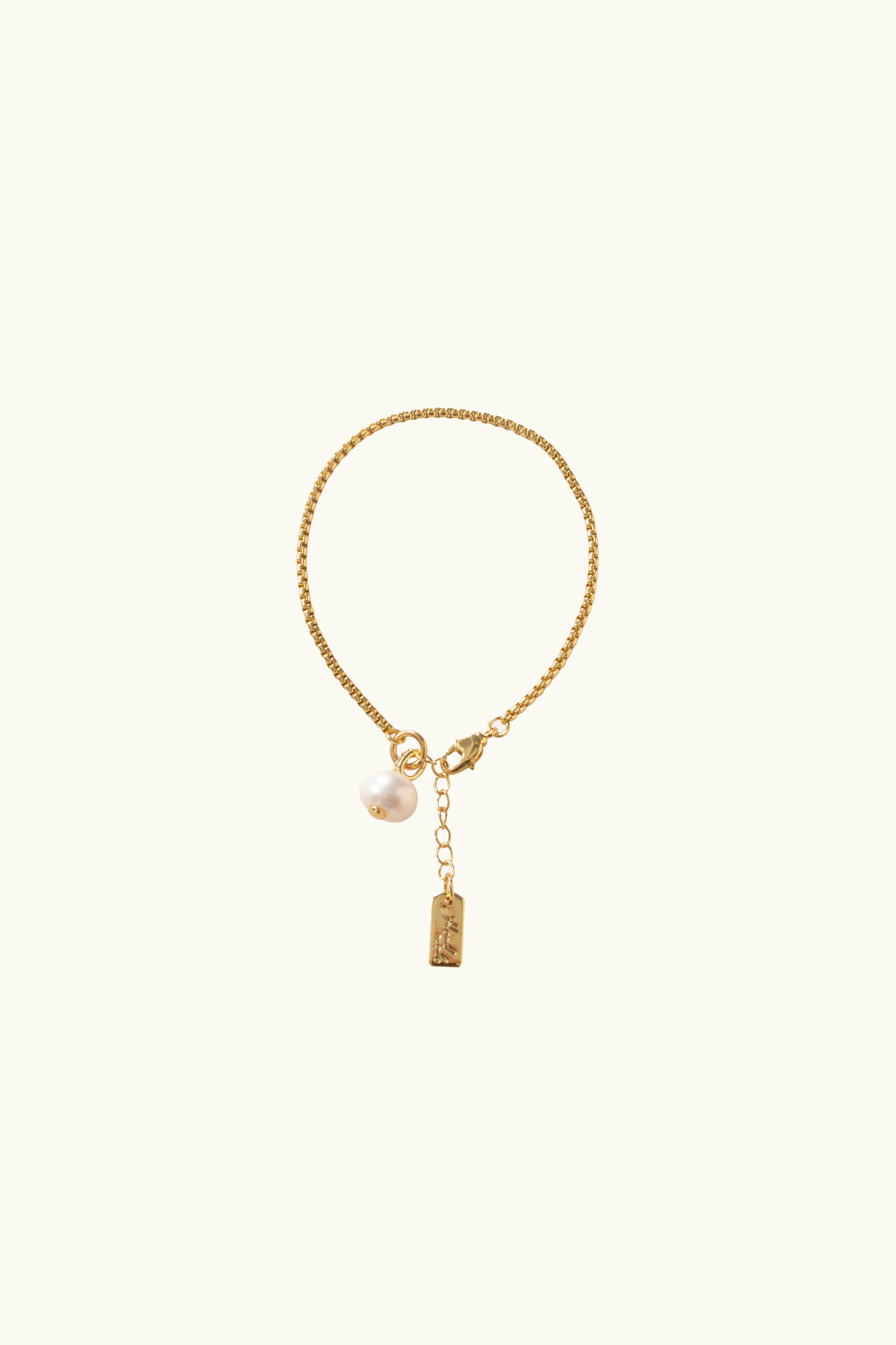 Gabbi Kelly Pearl Box Chain Bracelet